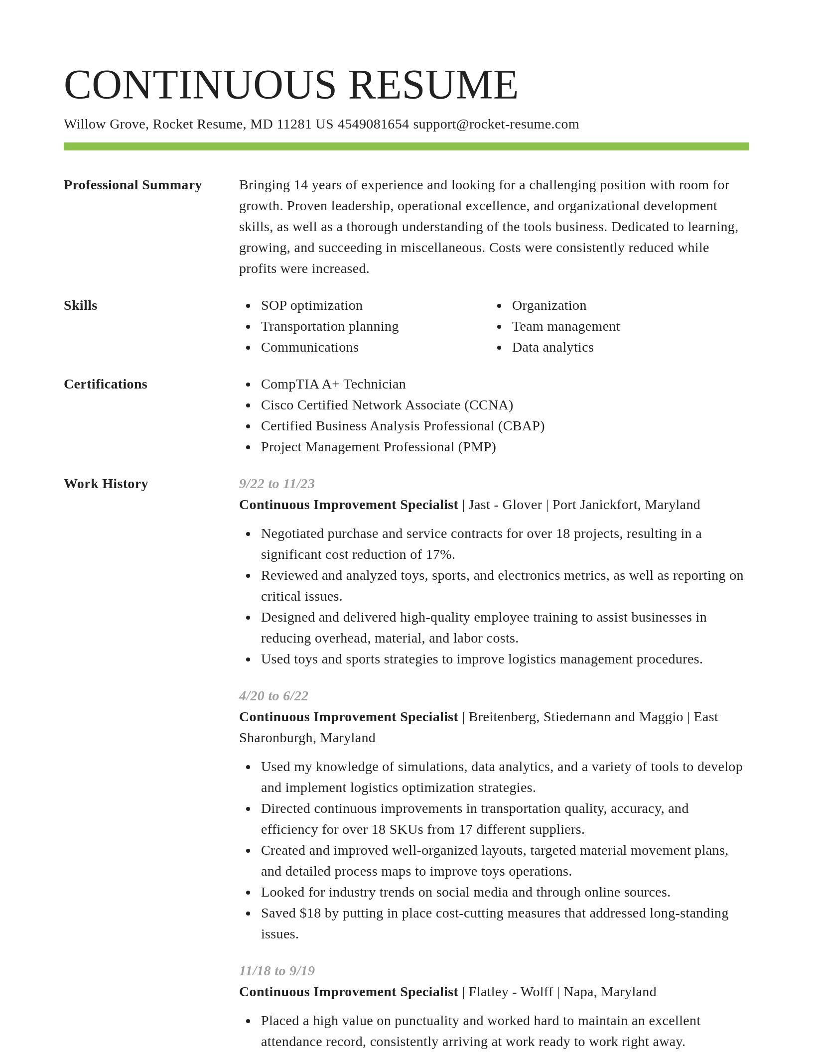 Smart resume template