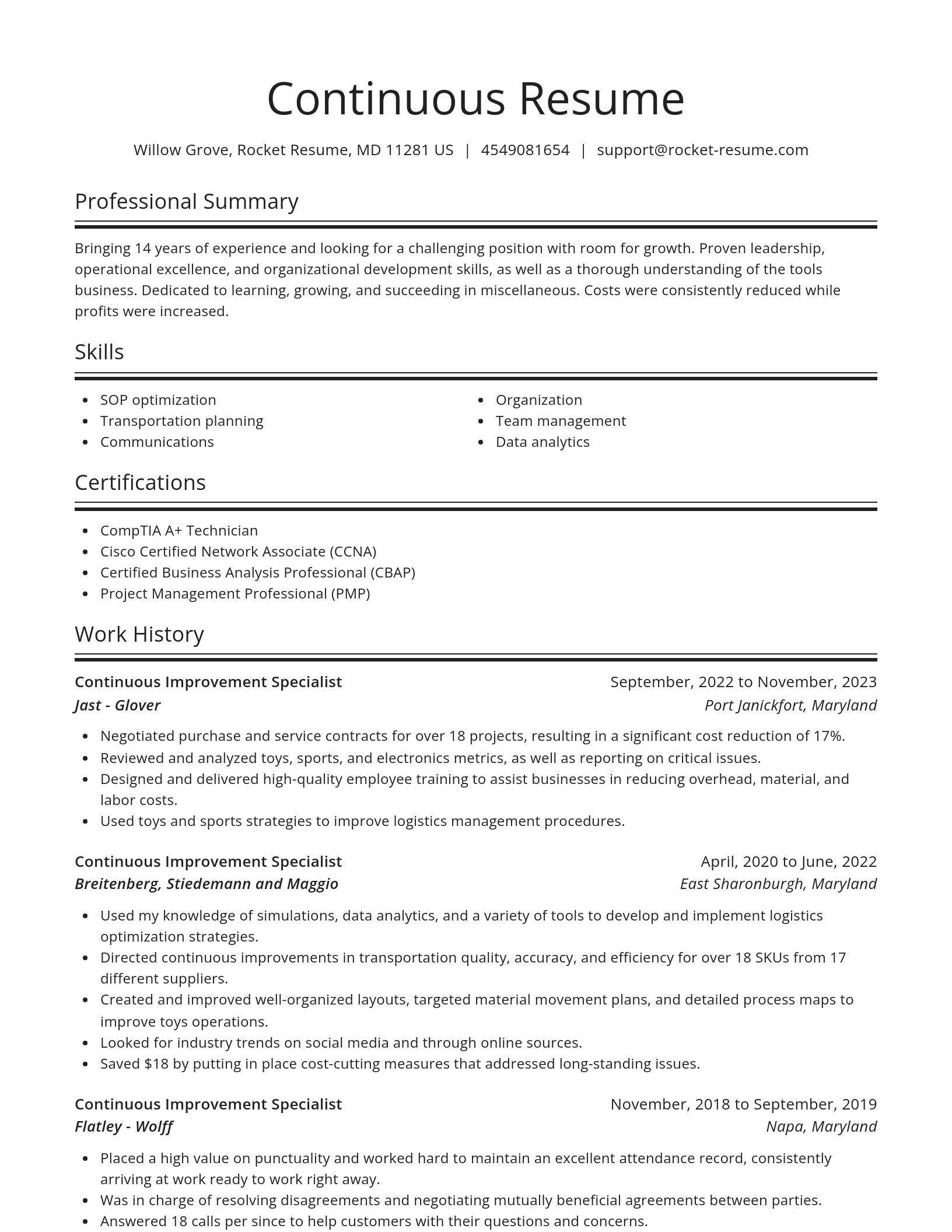 Spotlight resume template