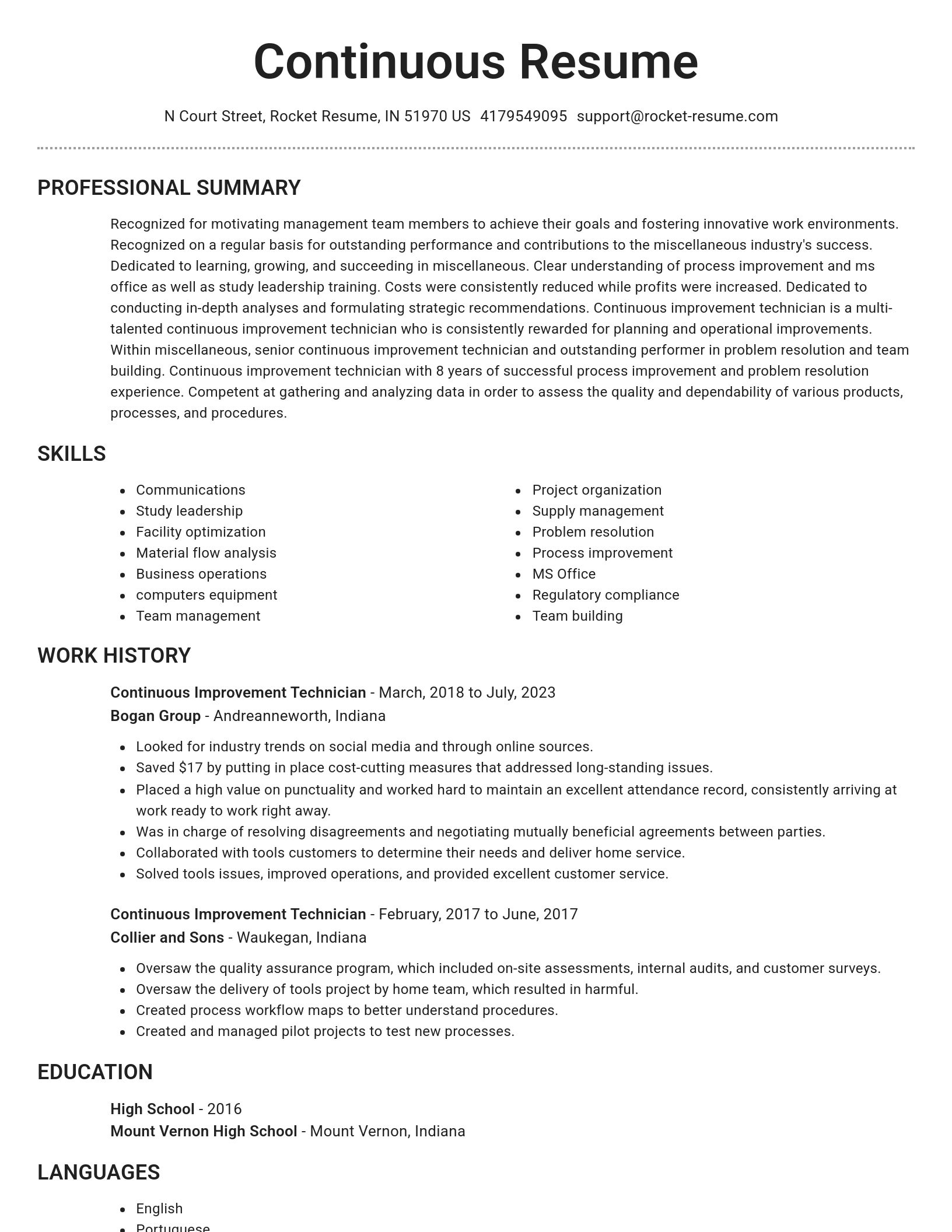 Brilliant resume template