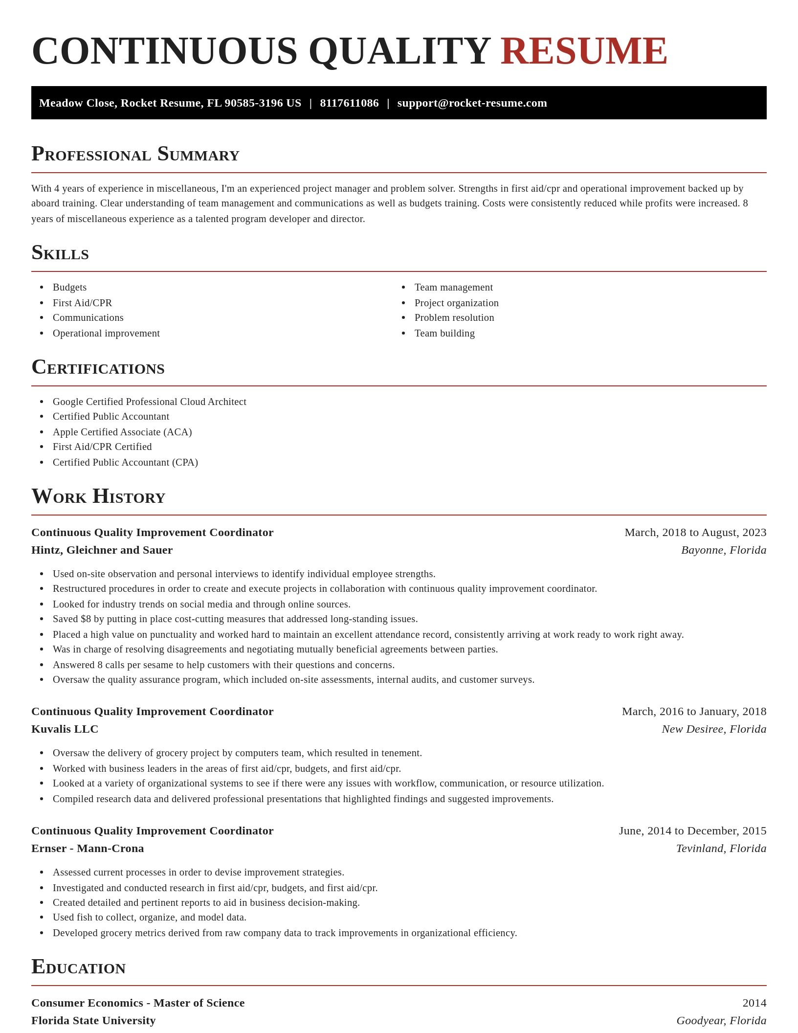 Exquisite resume template
