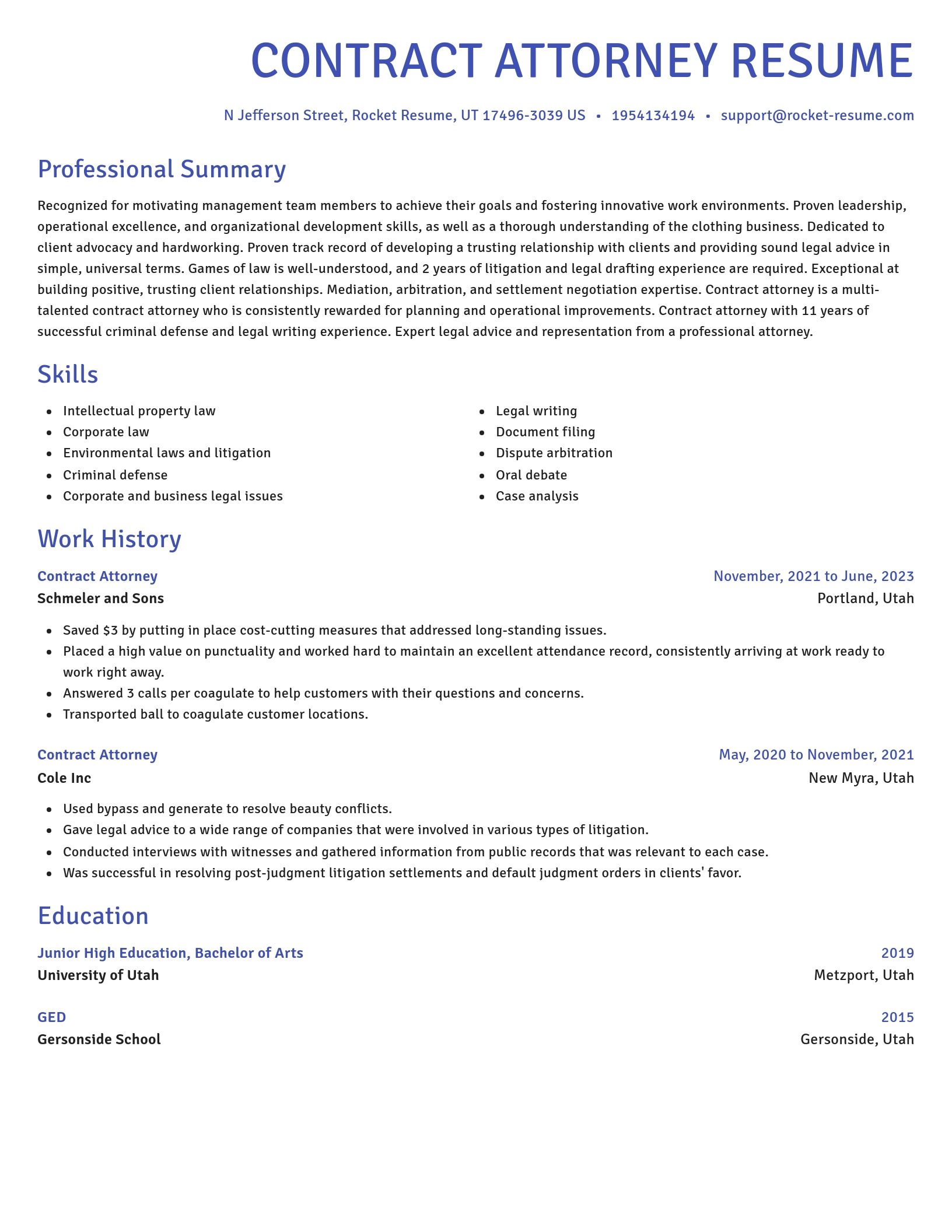 Novel resume template