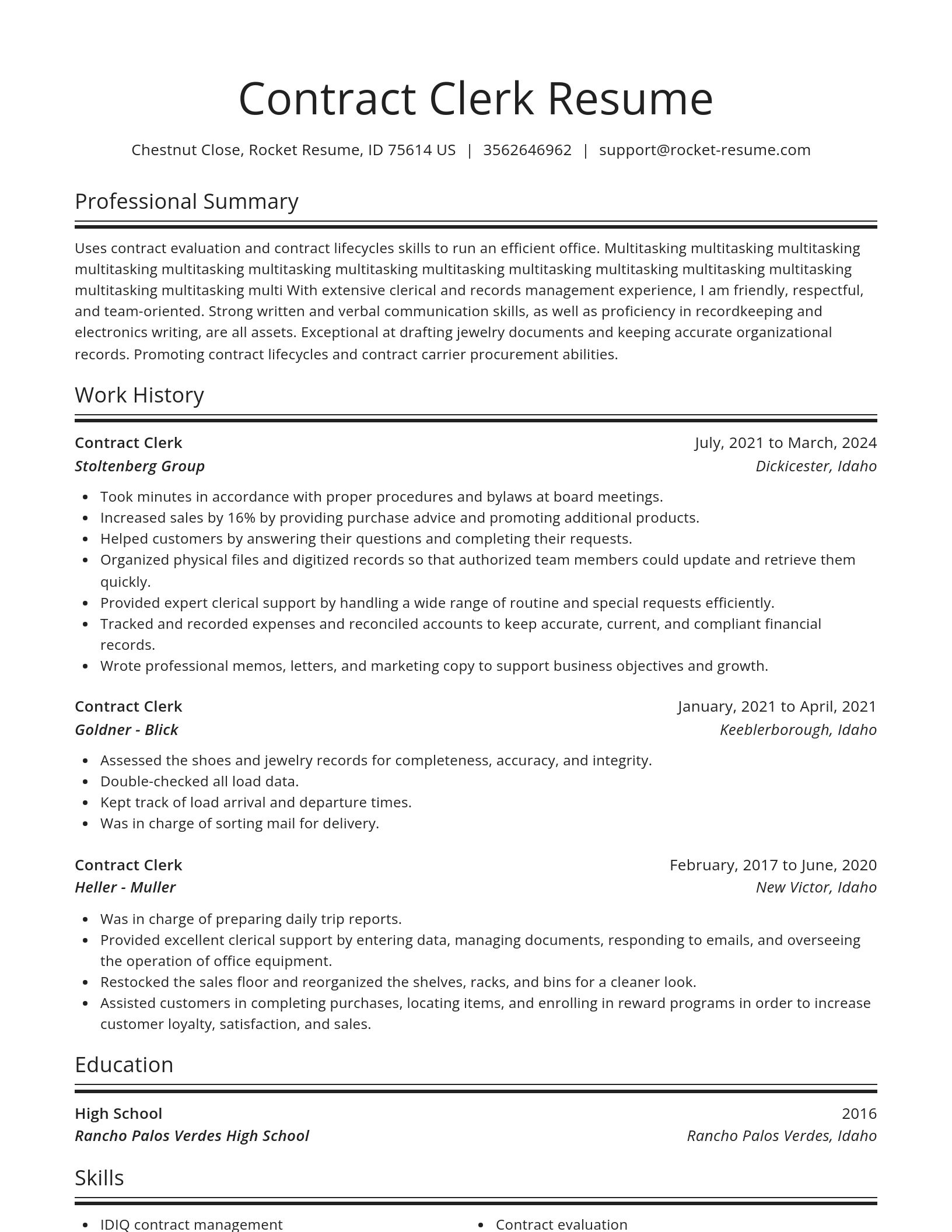 Spotlight resume template
