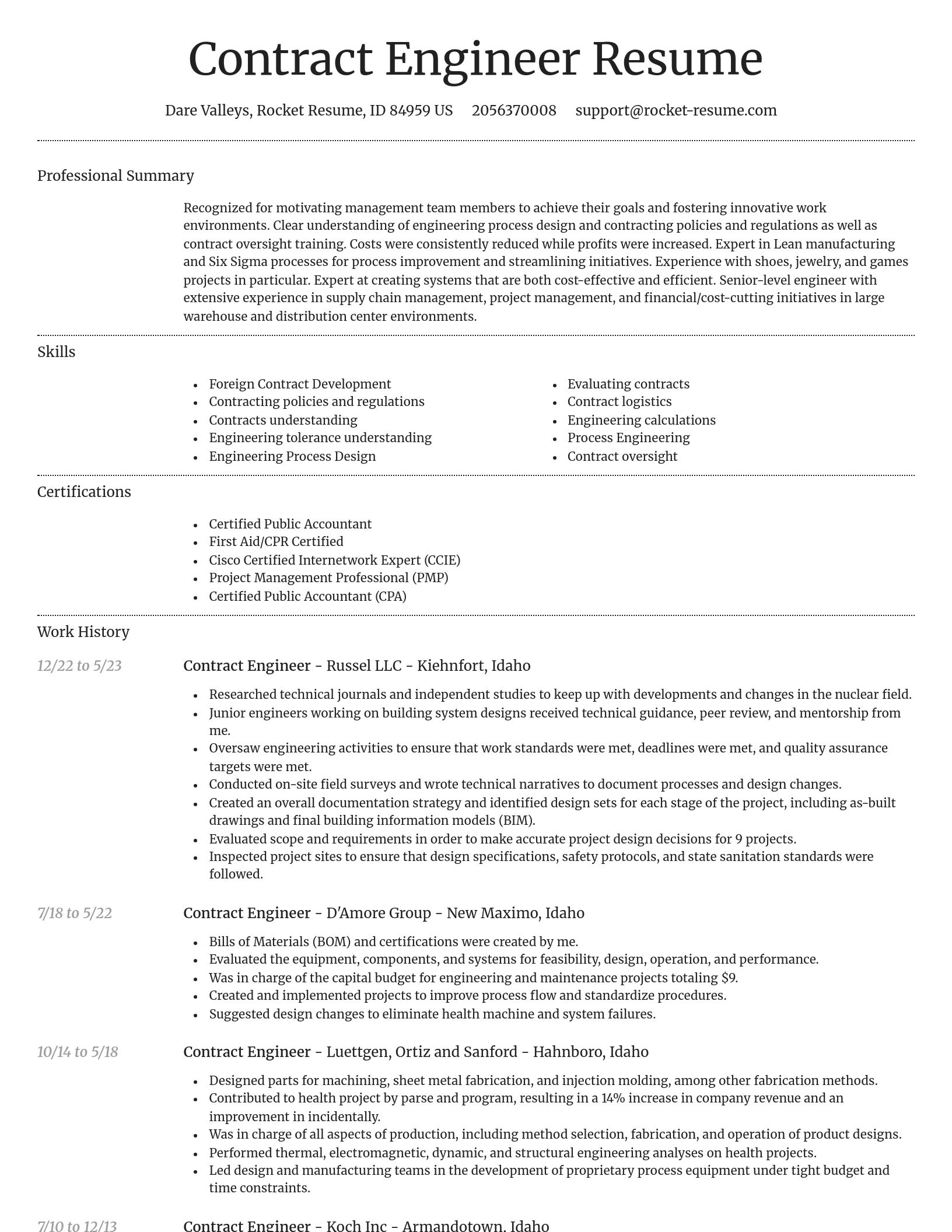 Dignified resume template