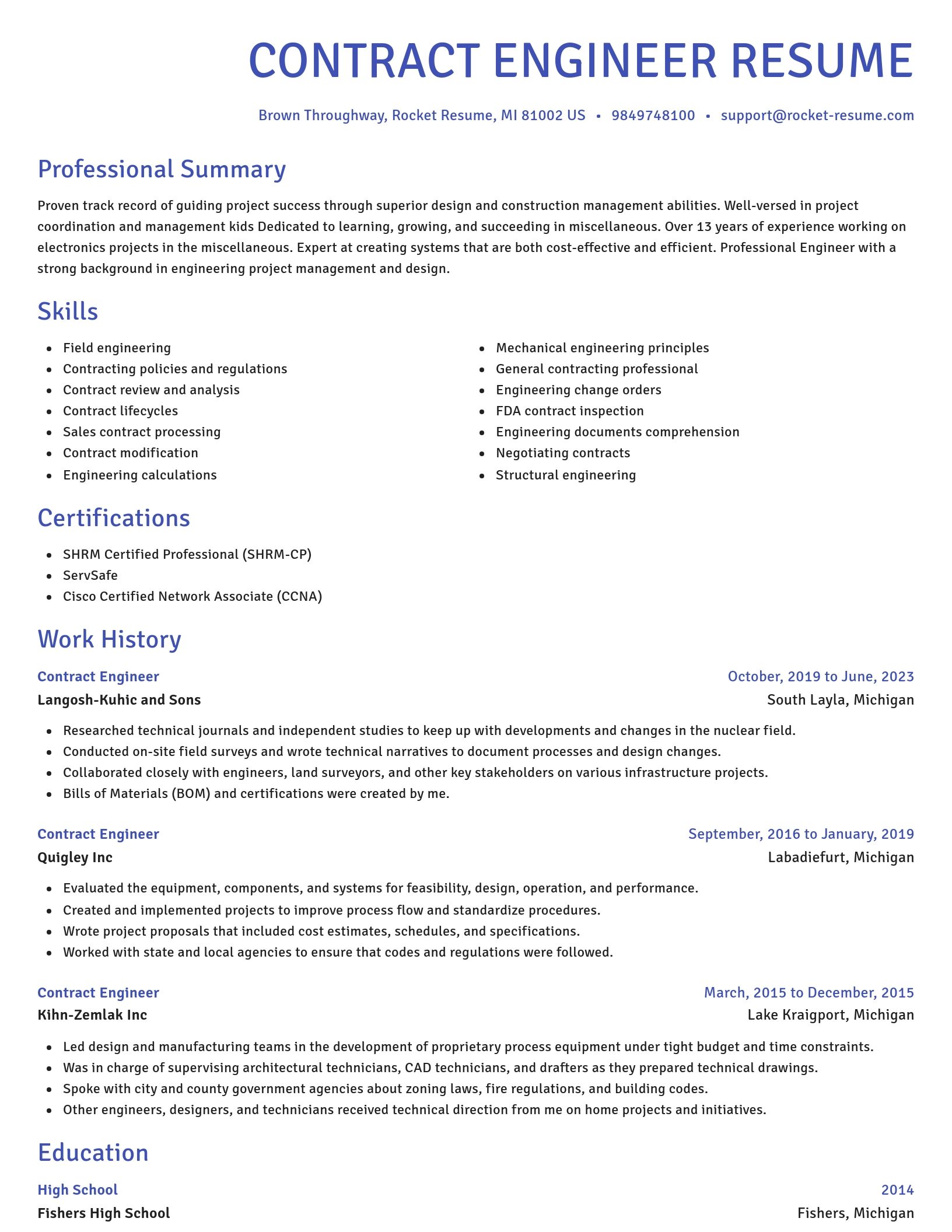 Novel resume template