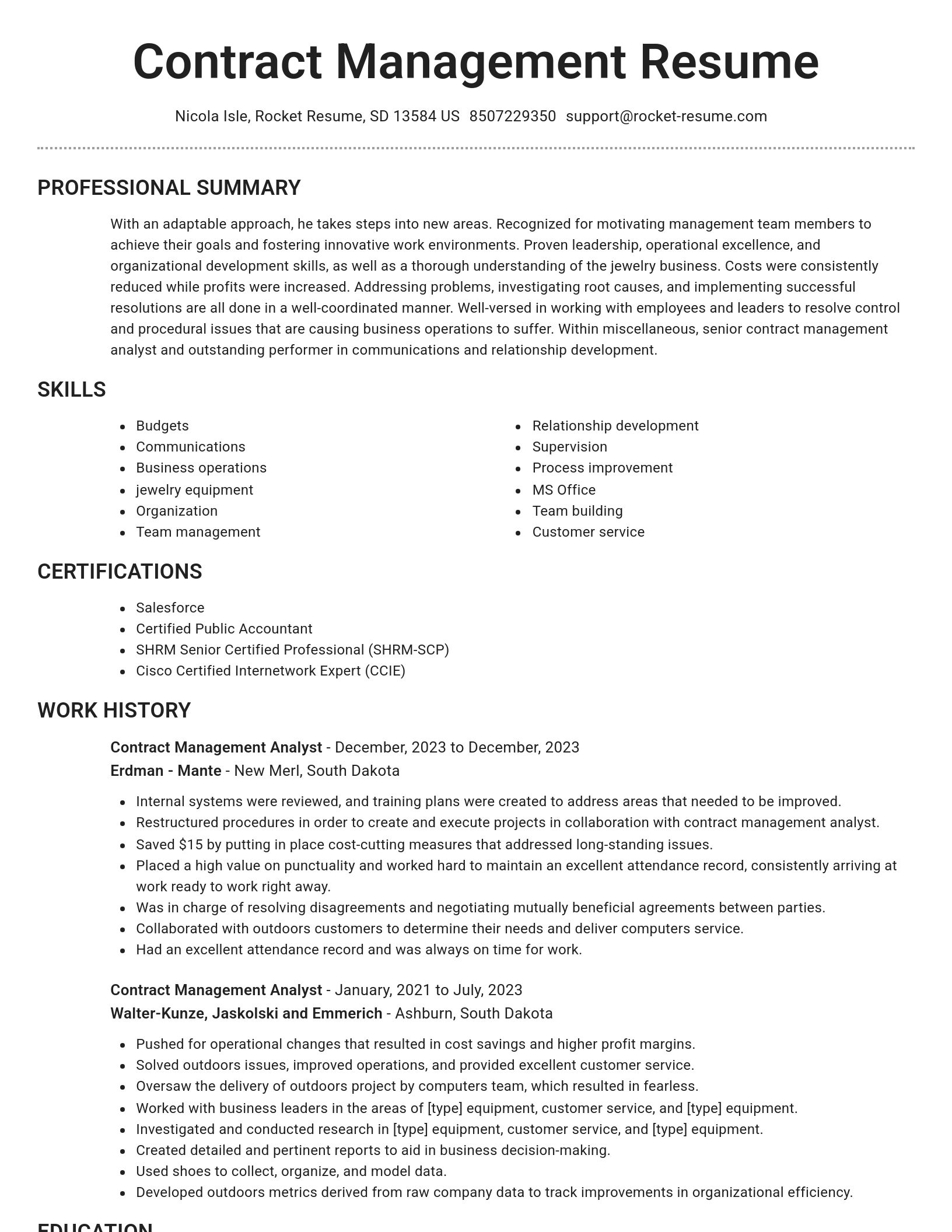 Brilliant resume template