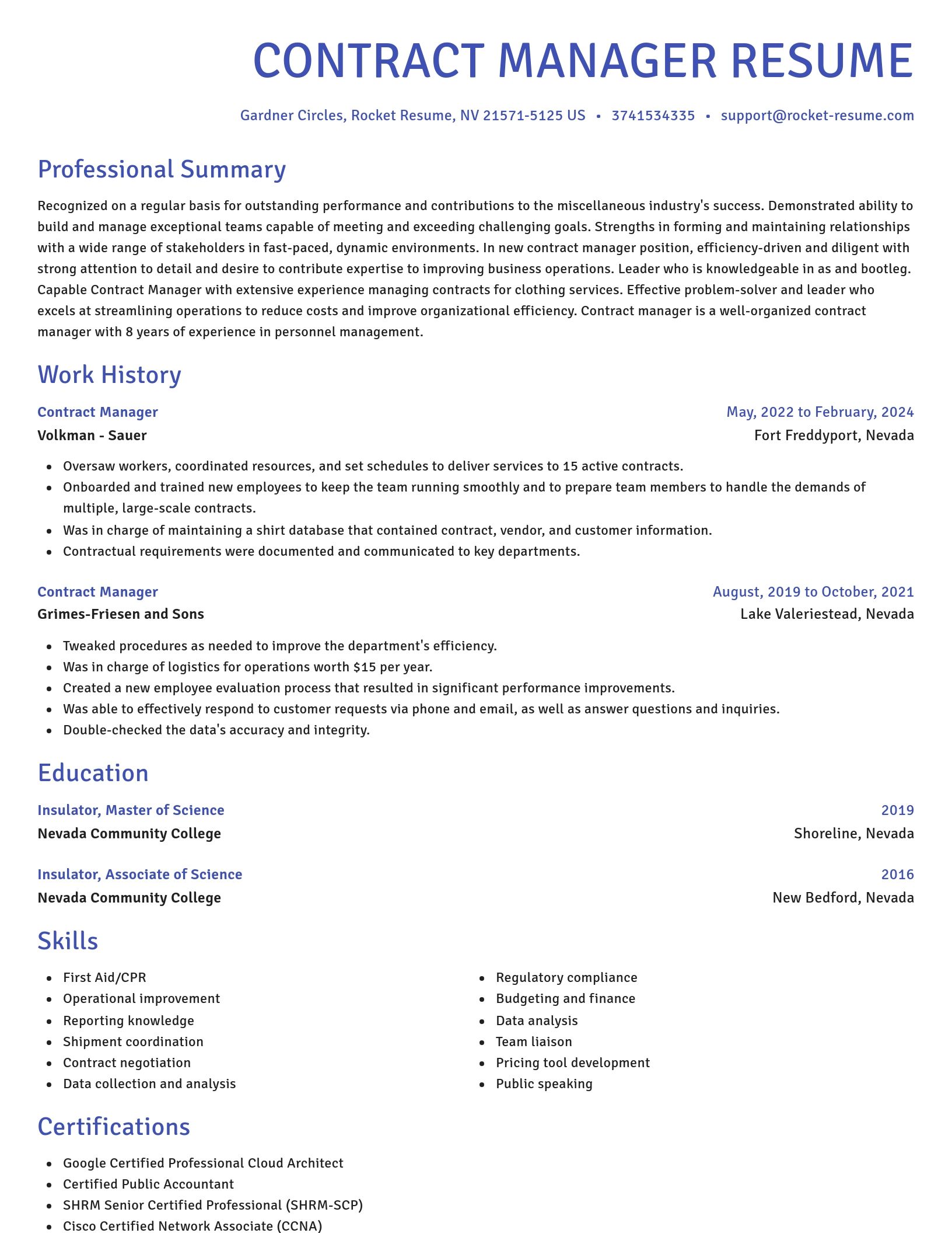Novel resume template
