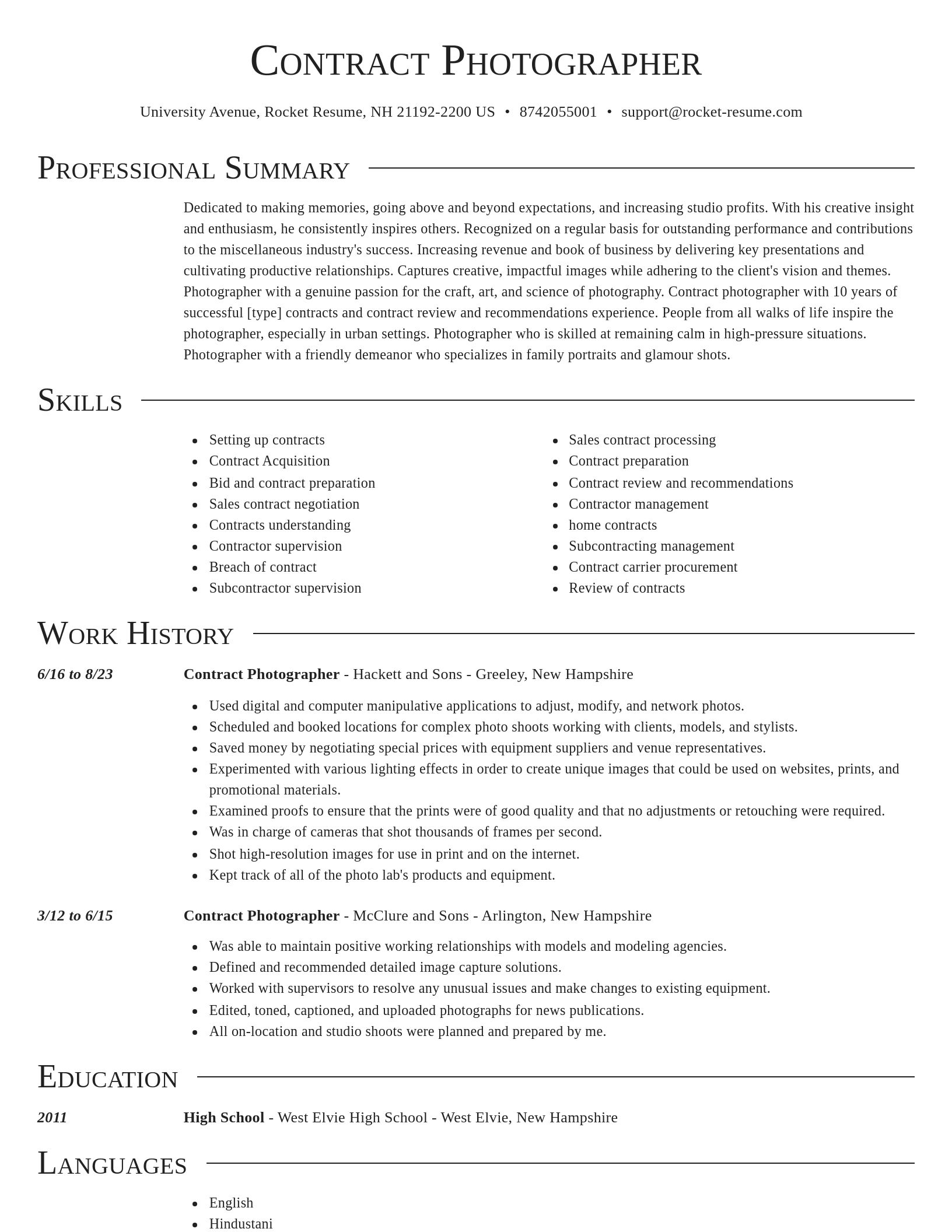 Director resume template