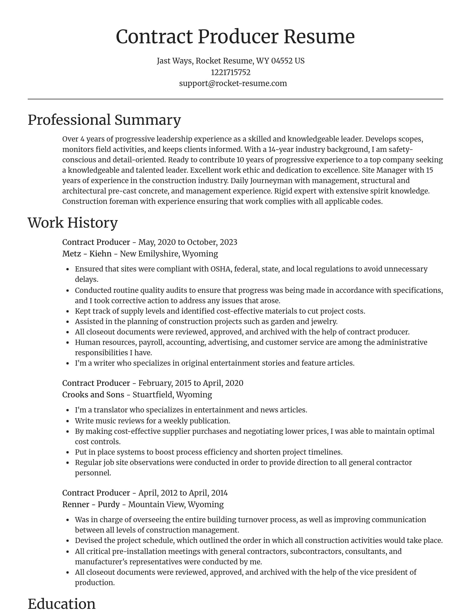 Focal Point resume template