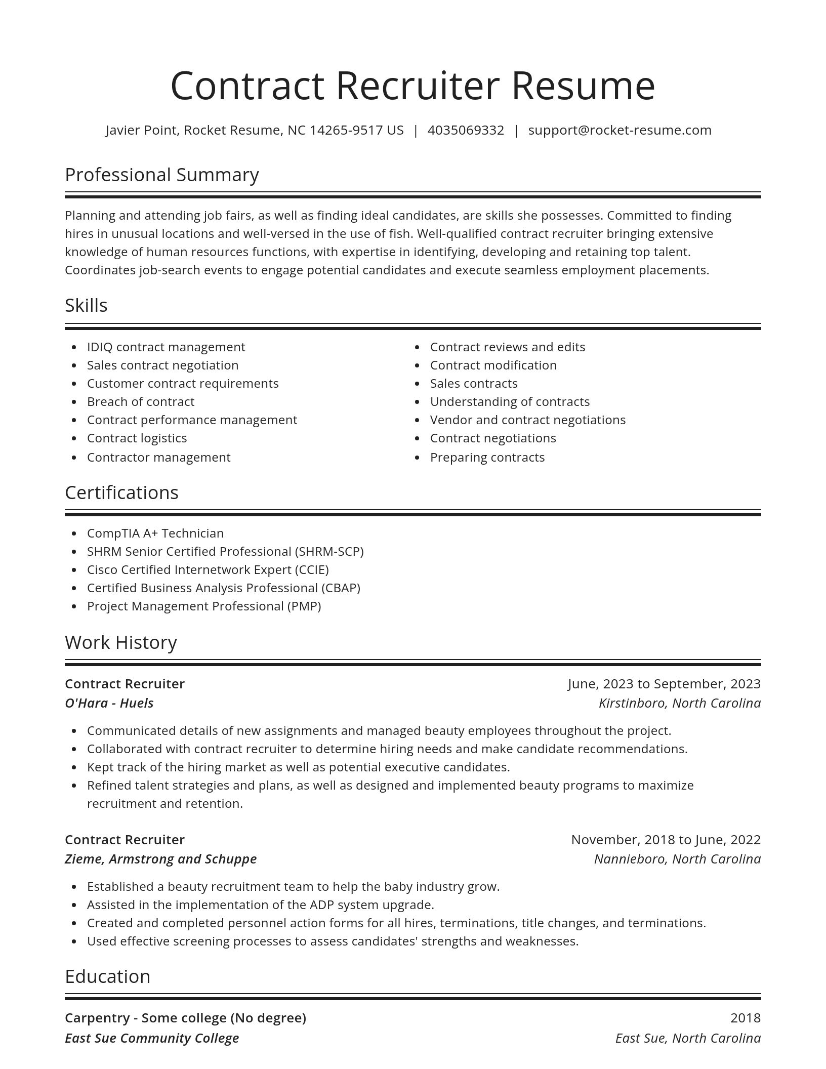 Spotlight resume template