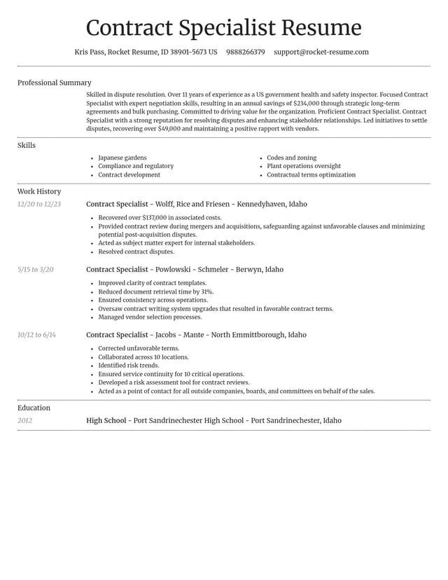 Dignified resume template