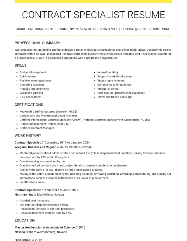 Grand resume template