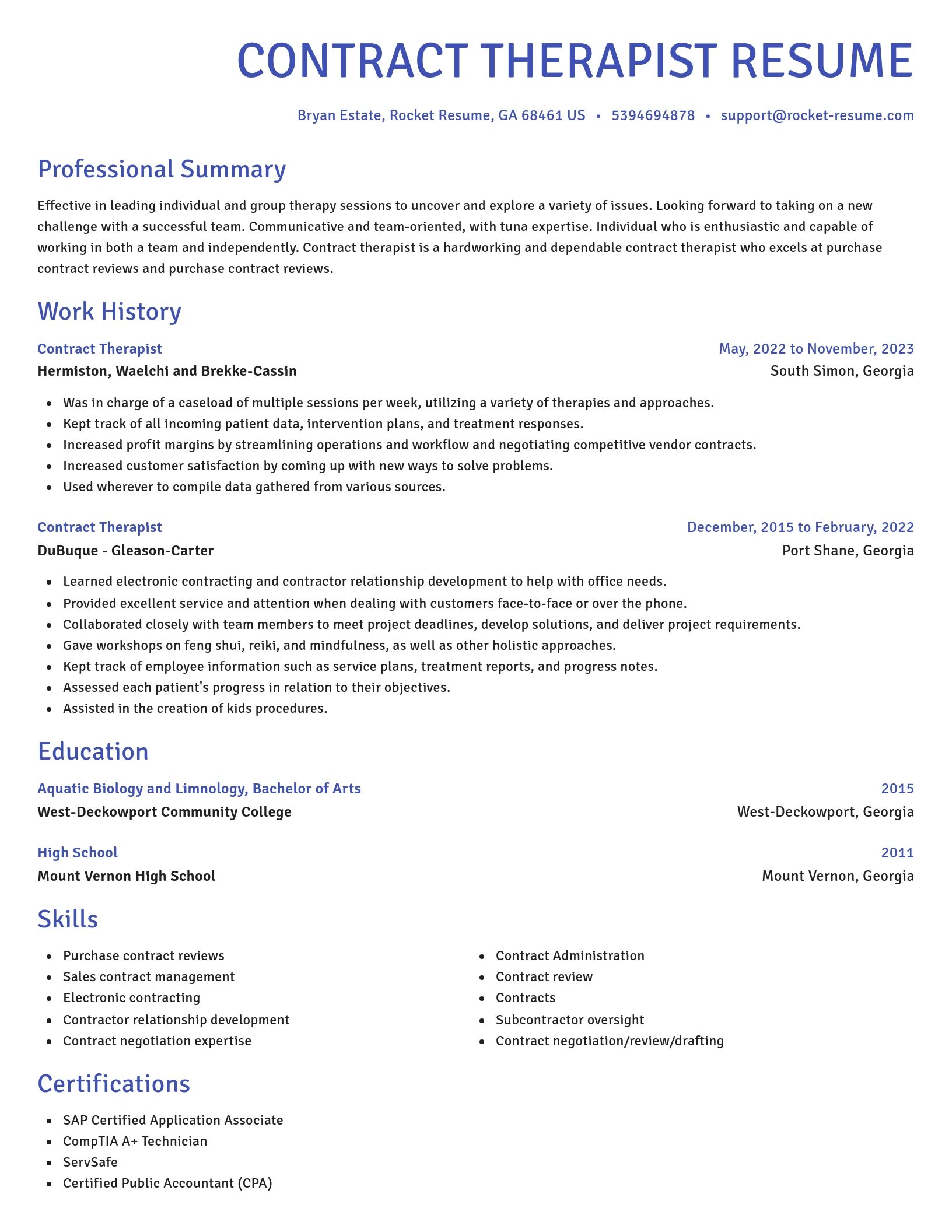 Novel resume template