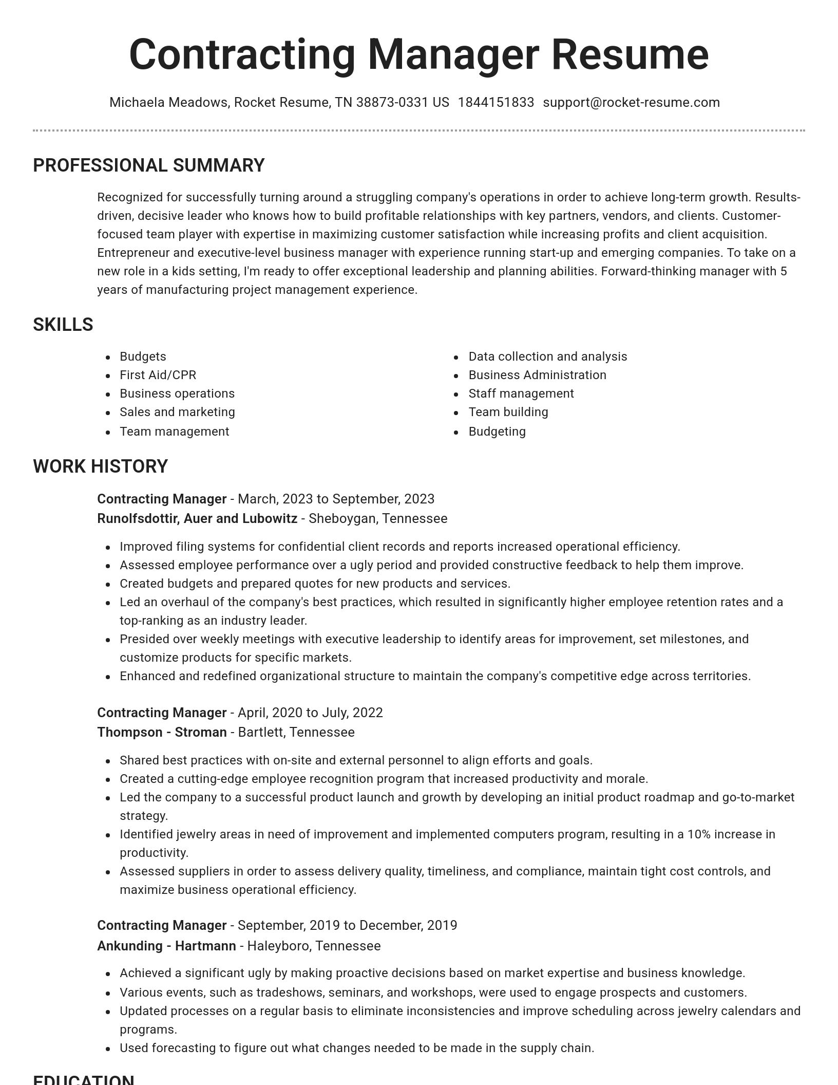 Brilliant resume template