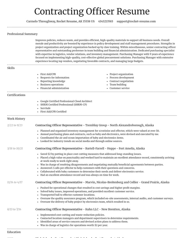 Dignified resume template