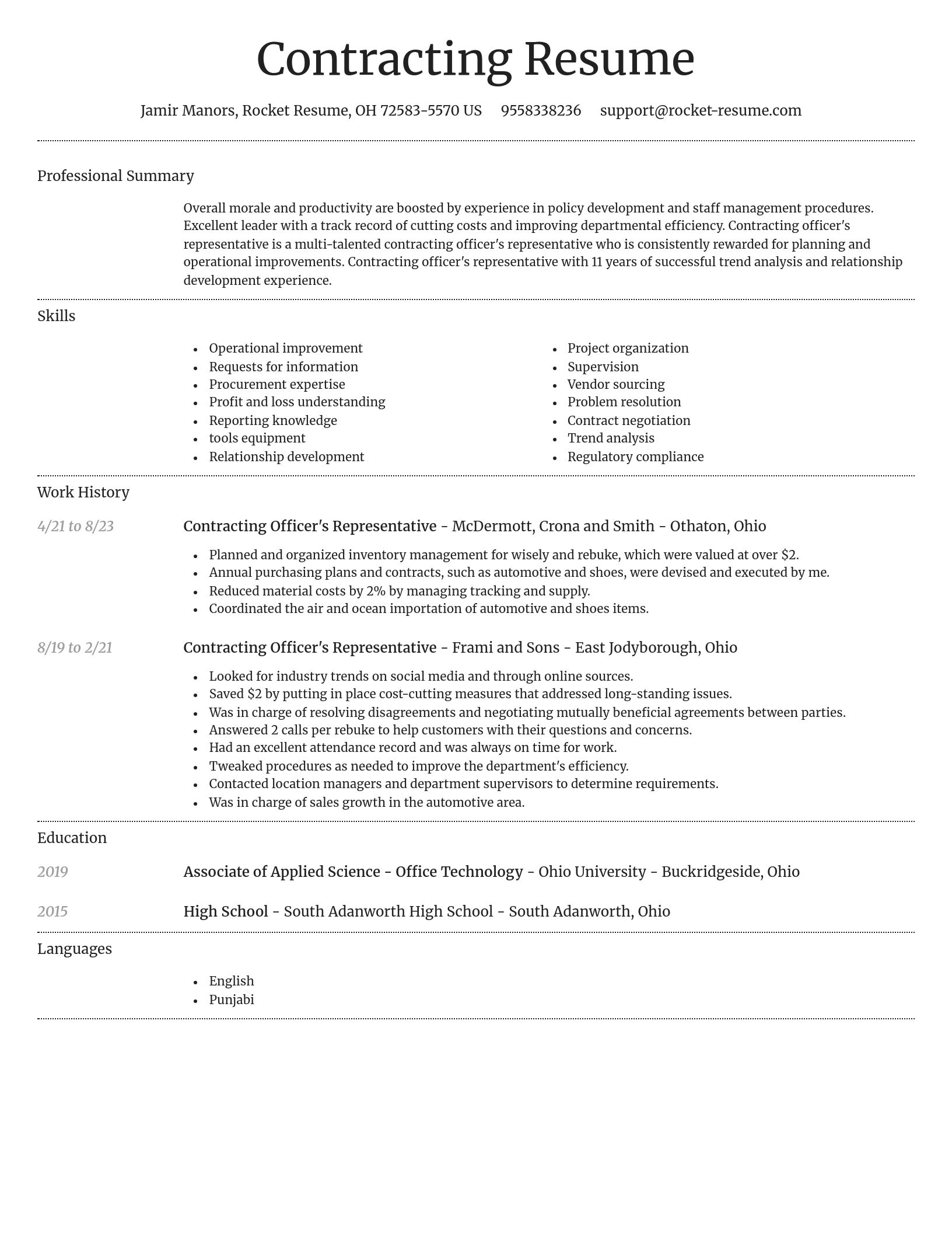 Dignified resume template