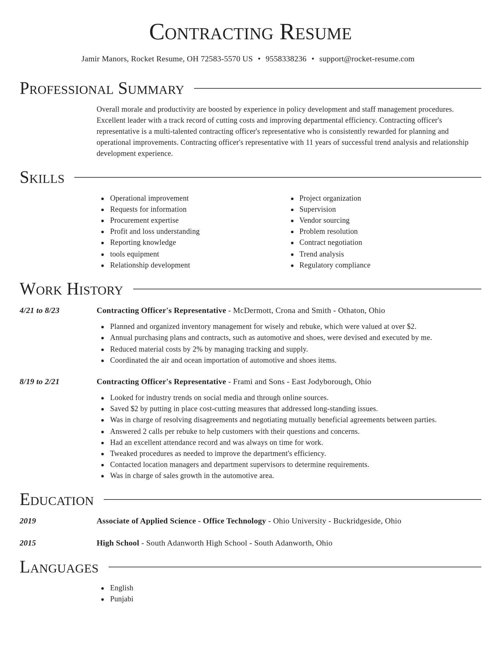 Director resume template
