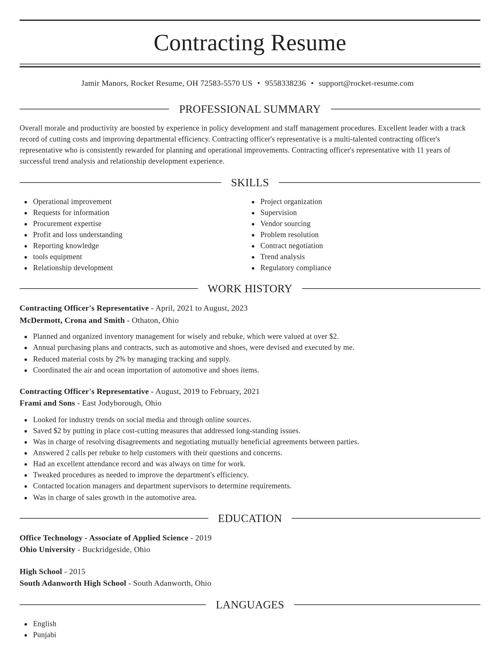 Elegant resume template
