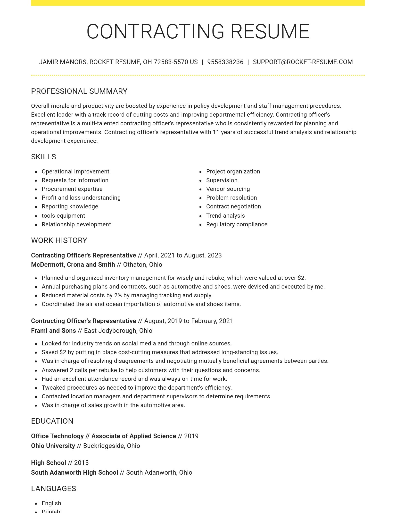 Grand resume template