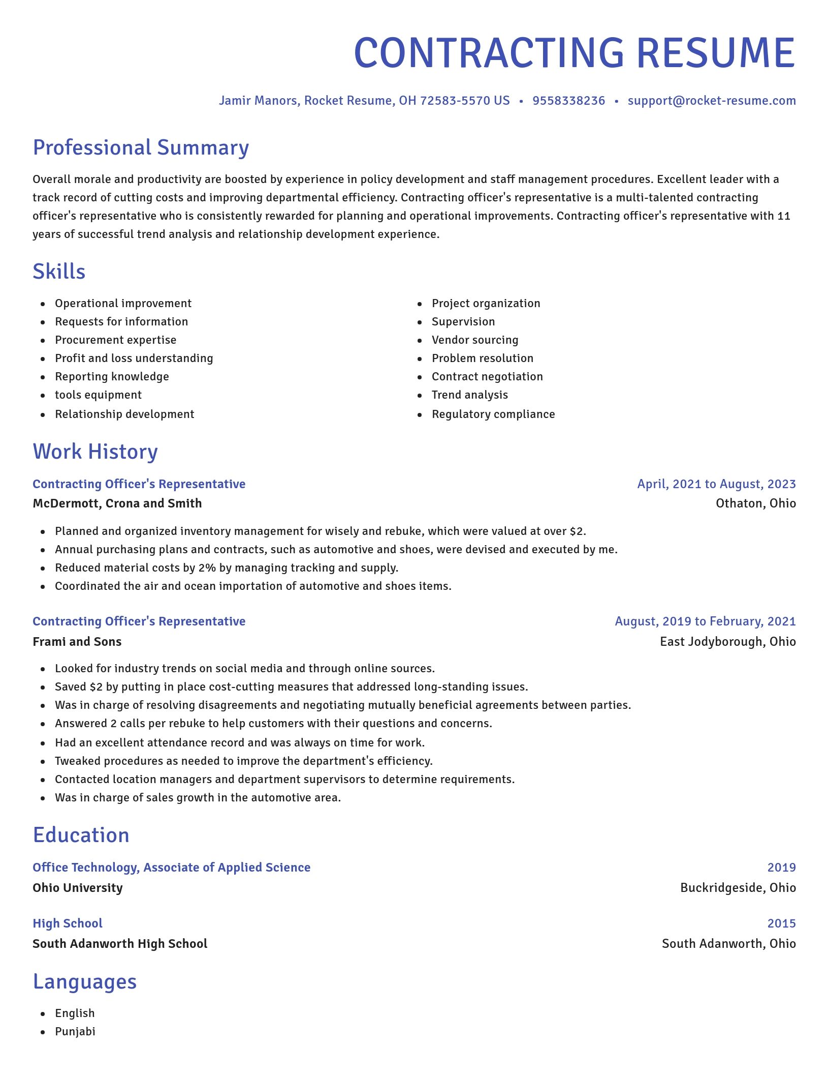 Novel resume template