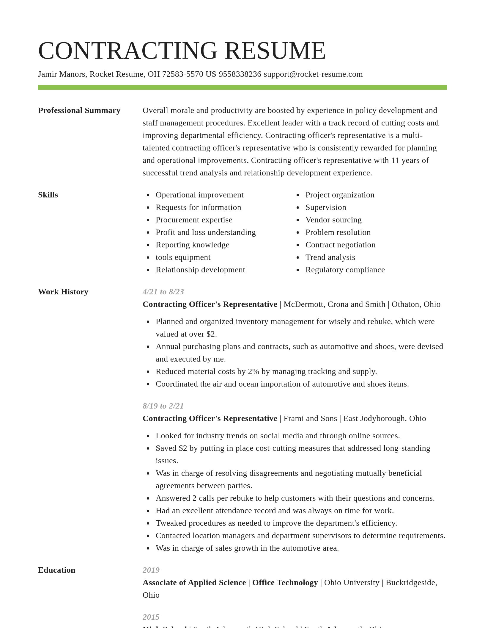 Smart resume template