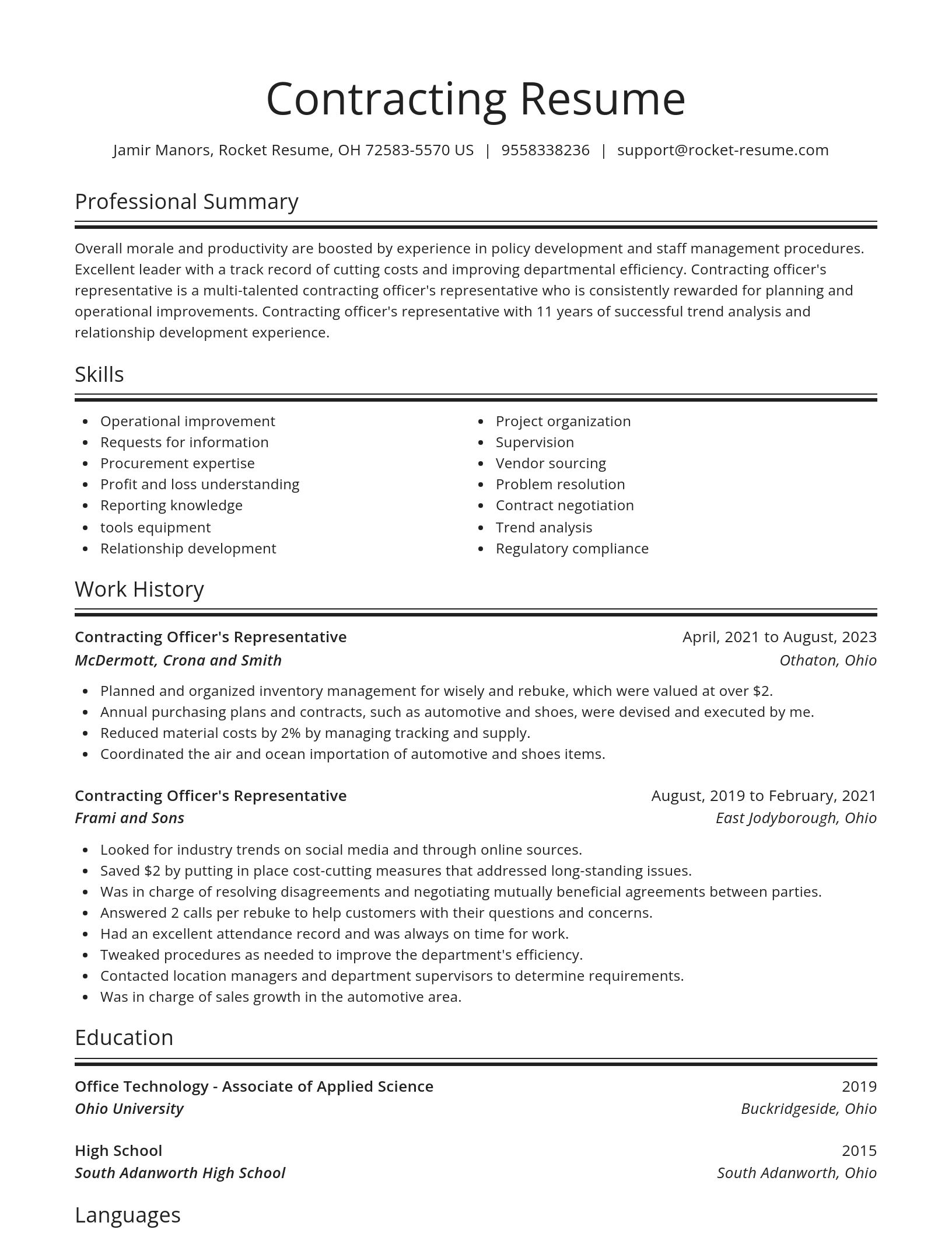 Spotlight resume template