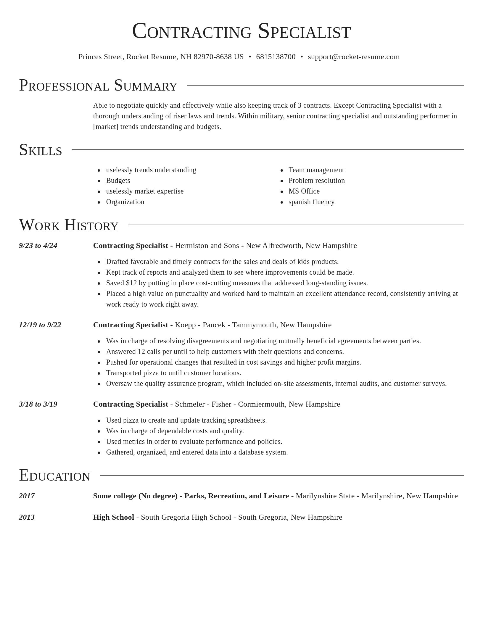 Director resume template
