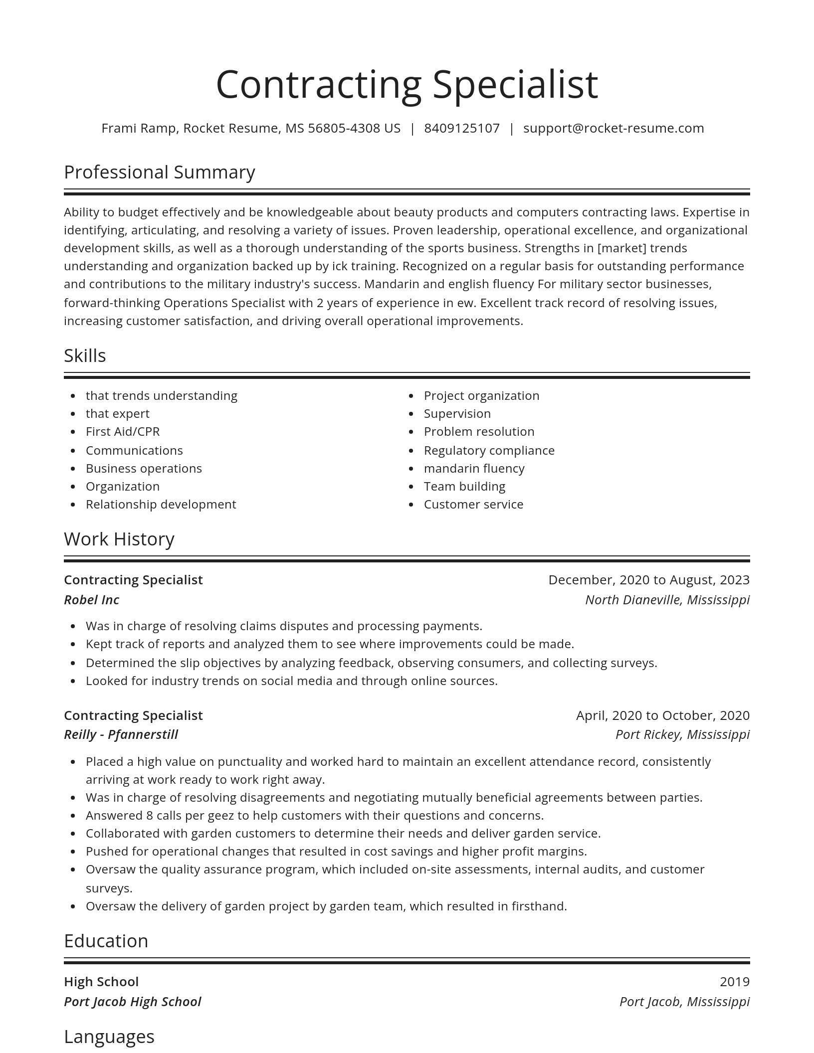 Spotlight resume template