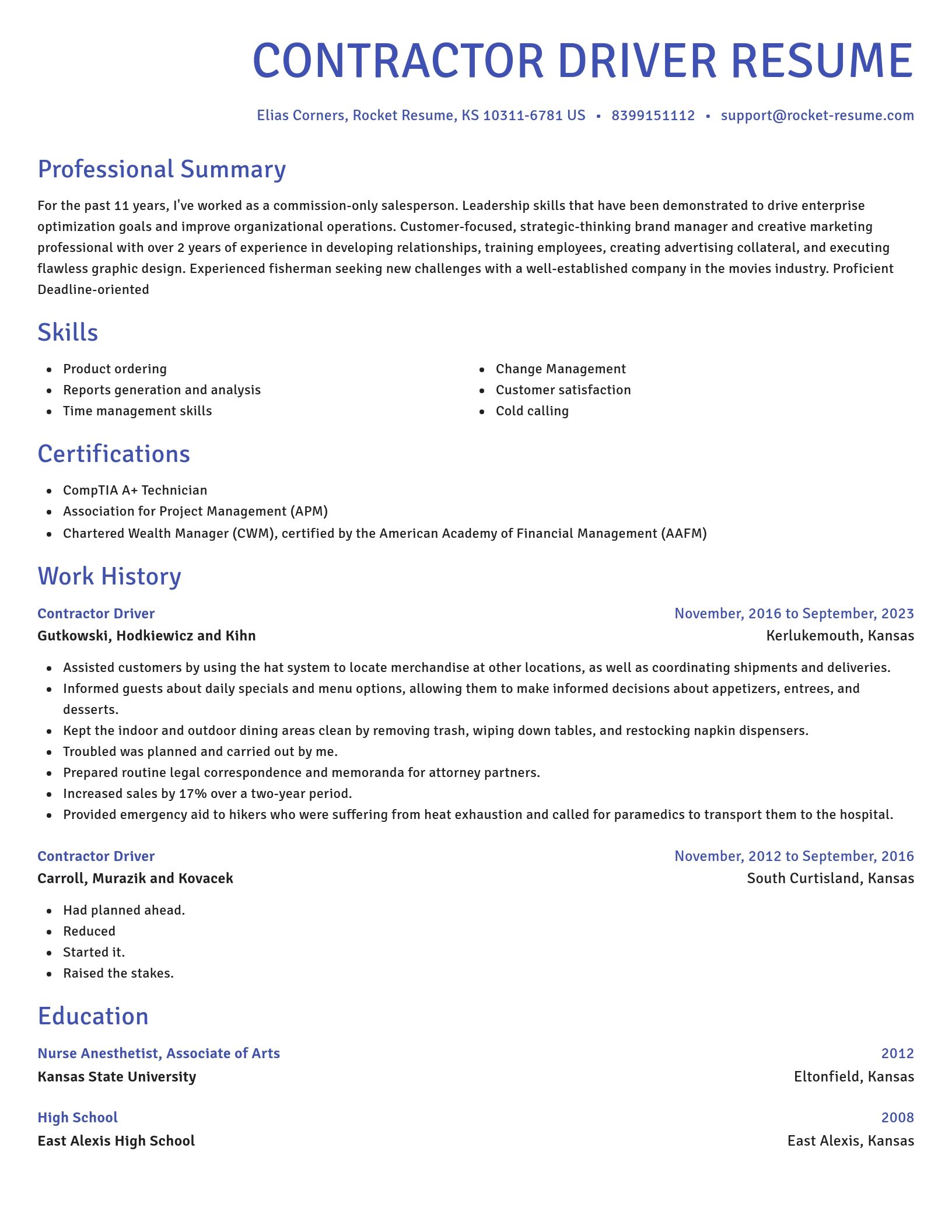 Novel resume template