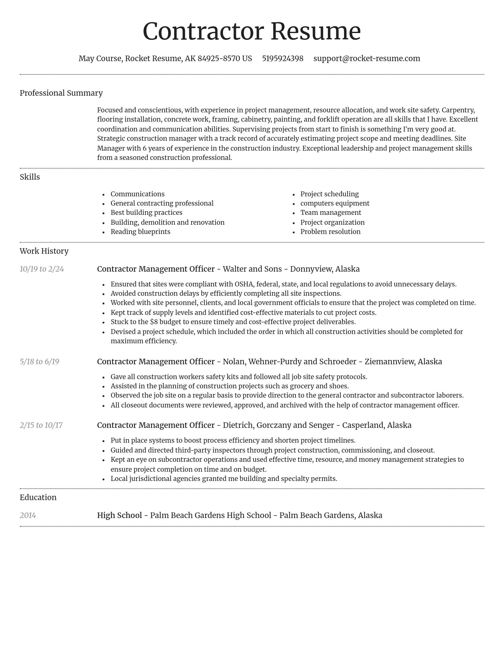 Dignified resume template