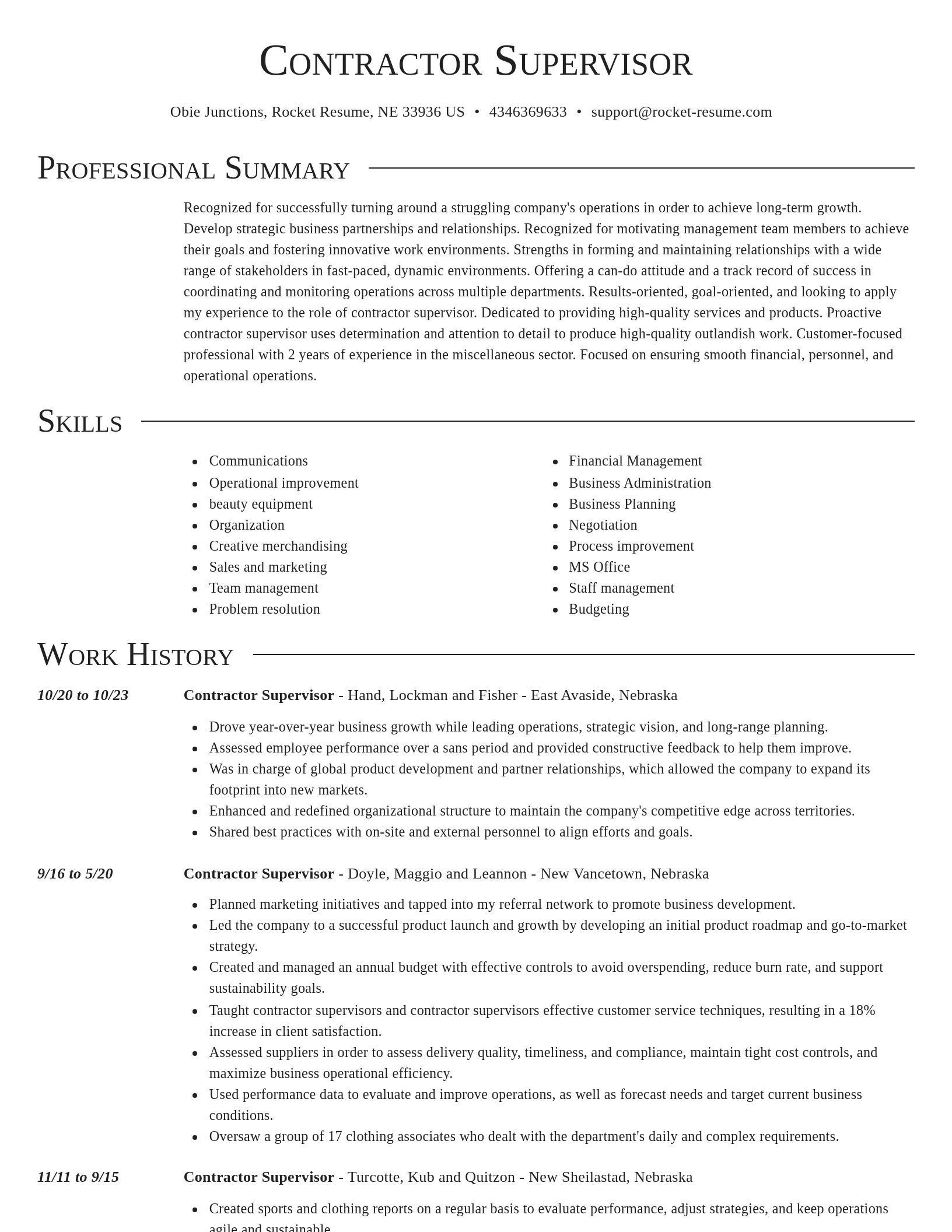 Director resume template