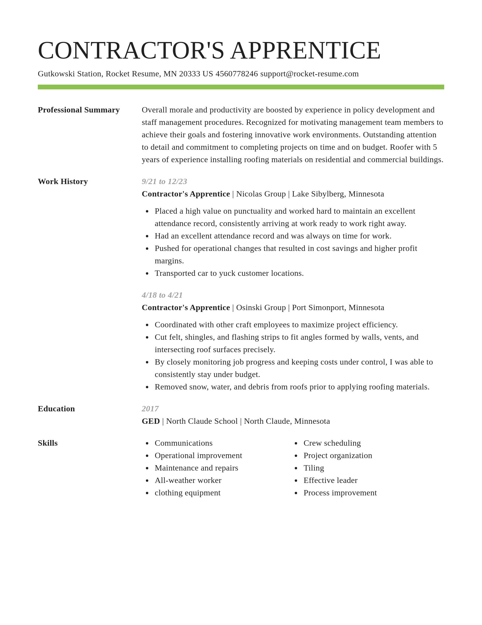 Smart resume template