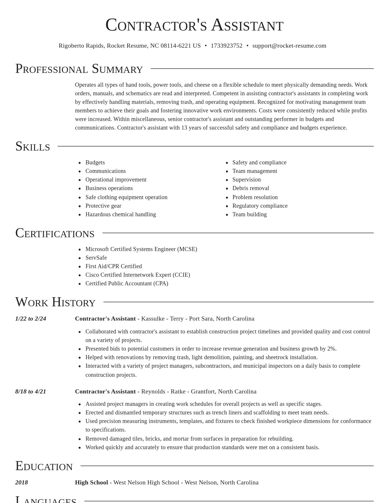 Director resume template