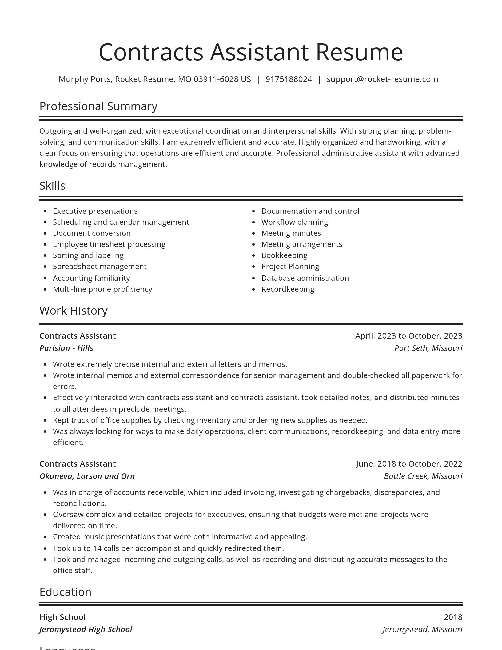 Spotlight resume template