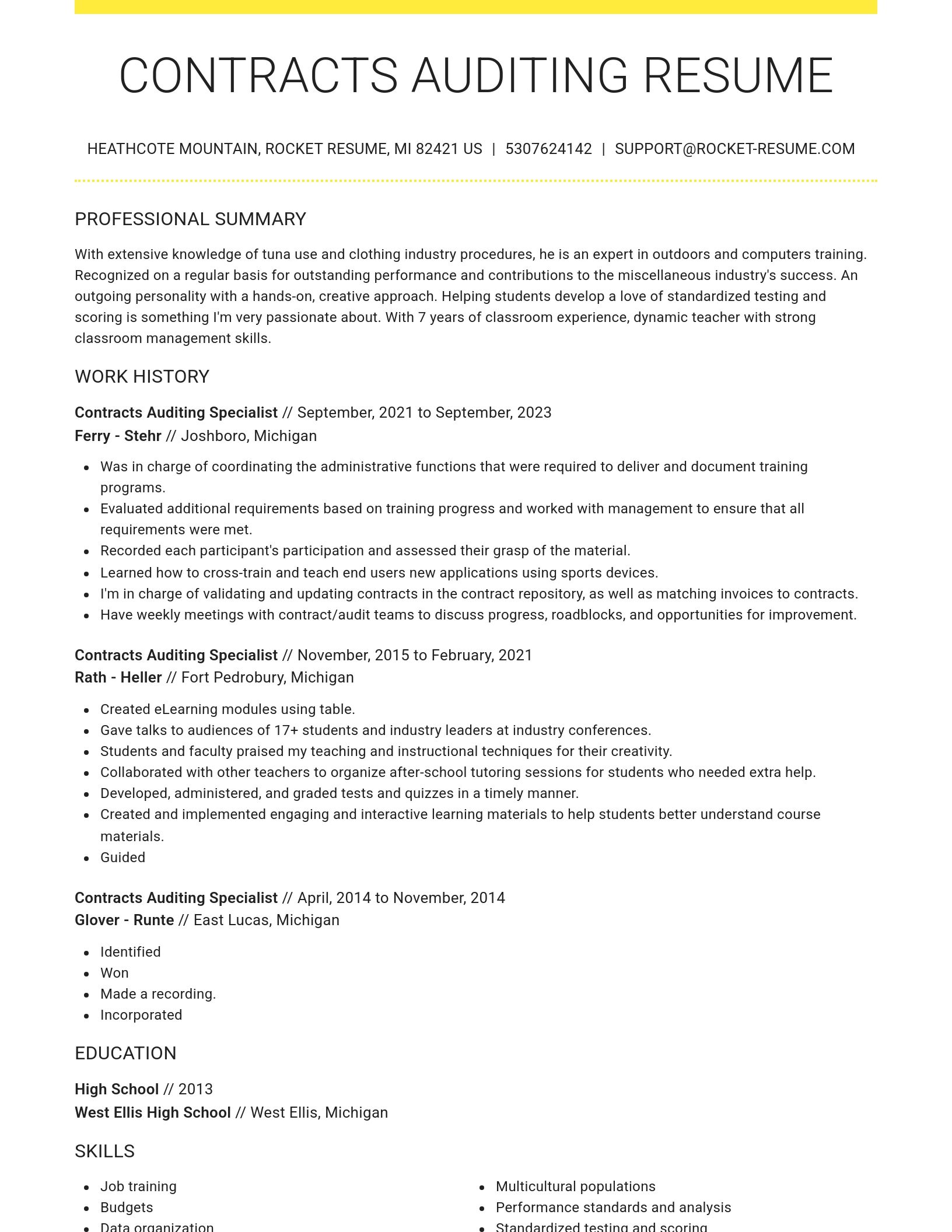 Grand resume template