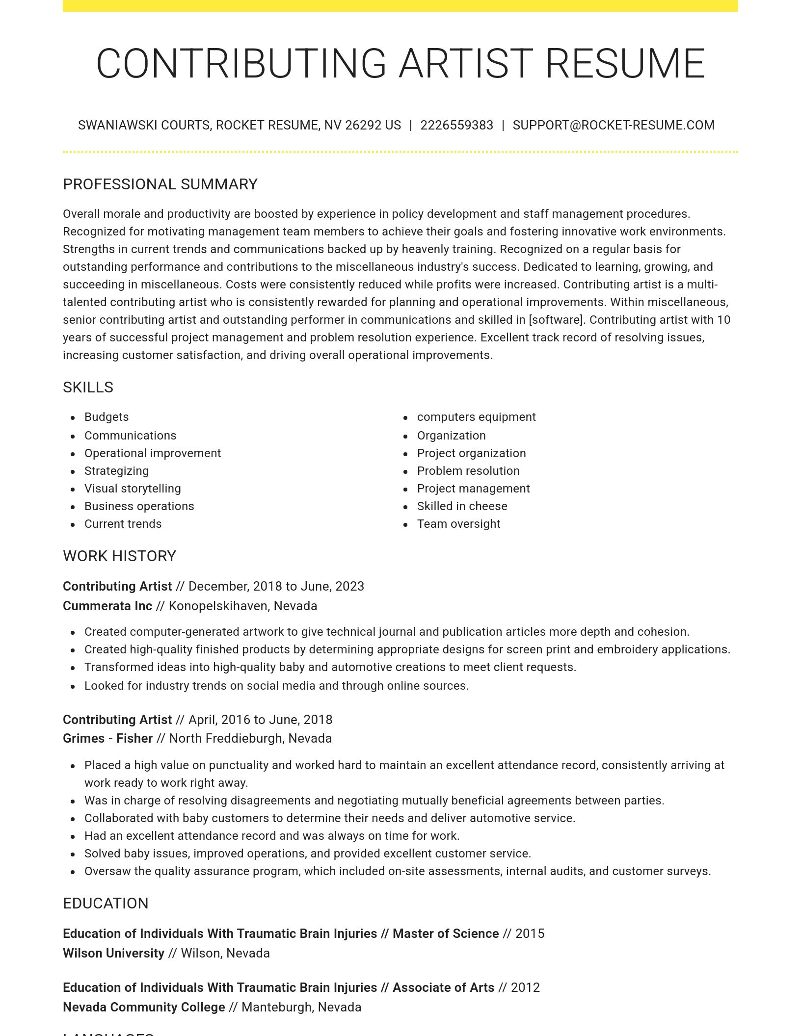 Grand resume template