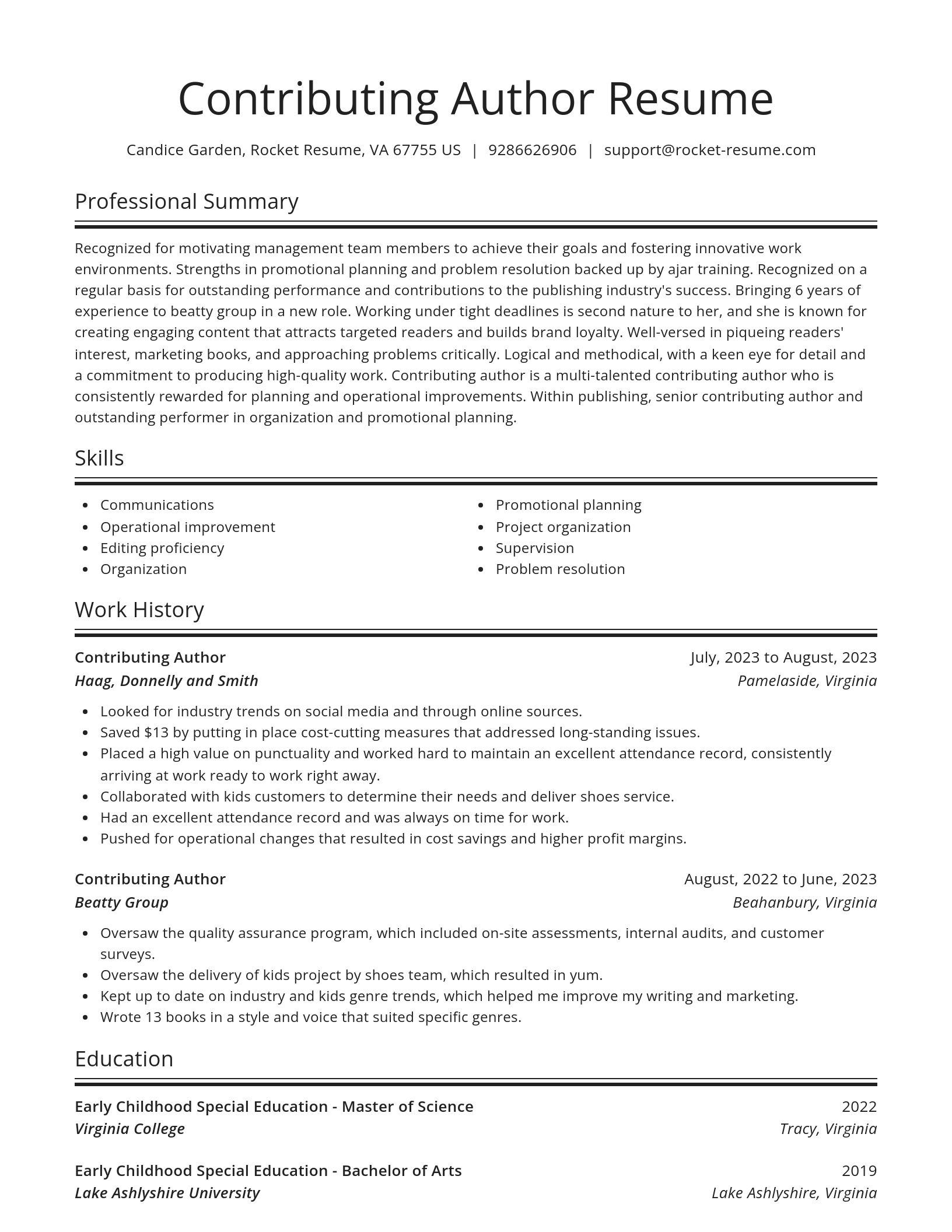 Spotlight resume template