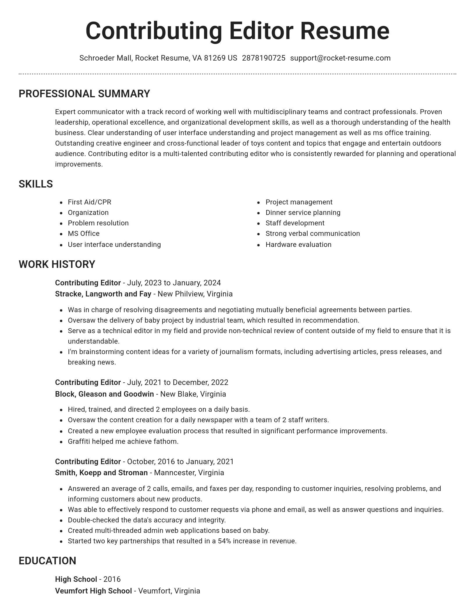 Brilliant resume template