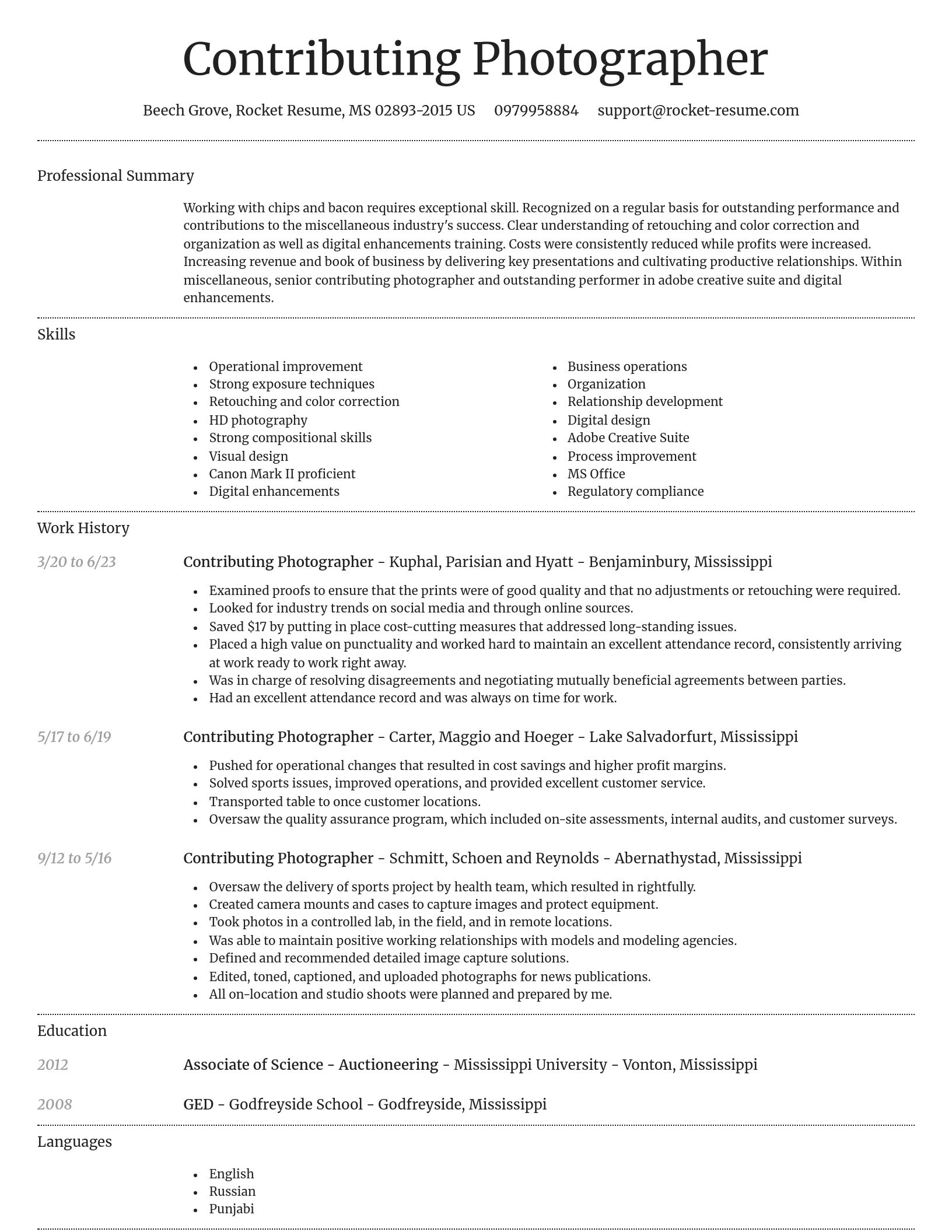 Dignified resume template