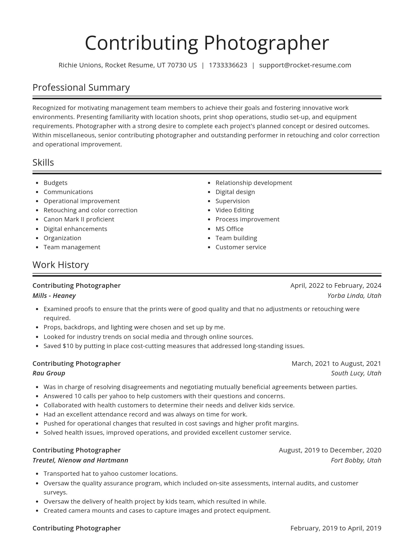 Spotlight resume template