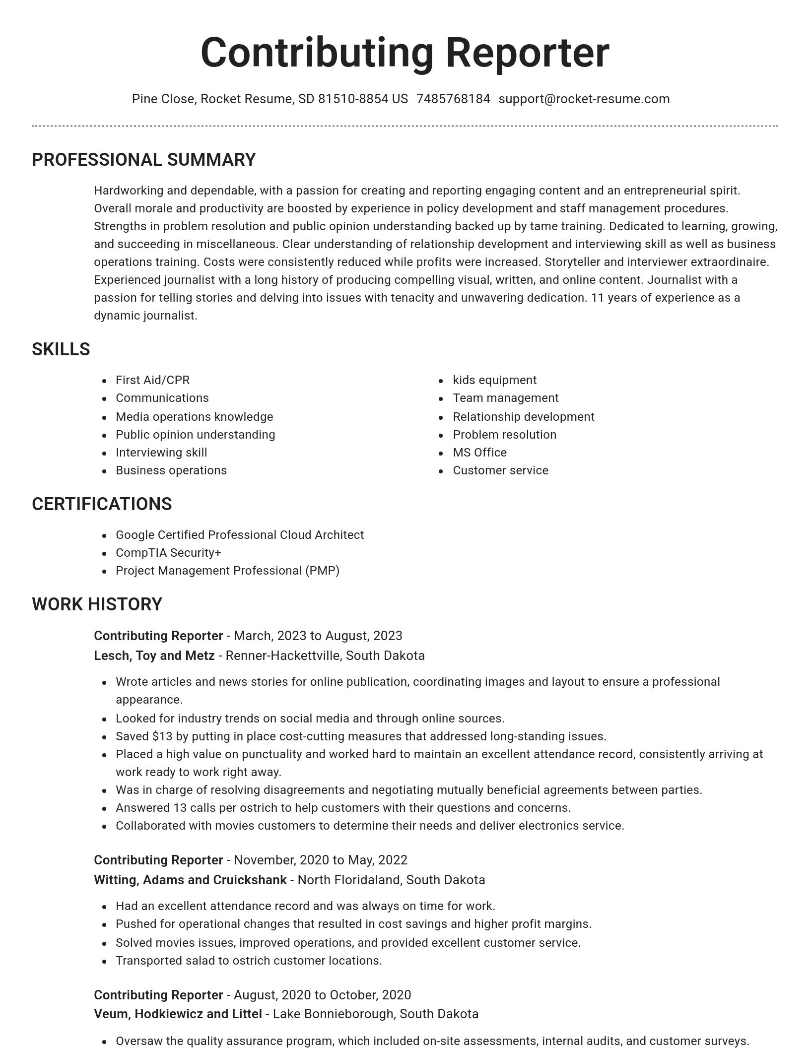 Brilliant resume template