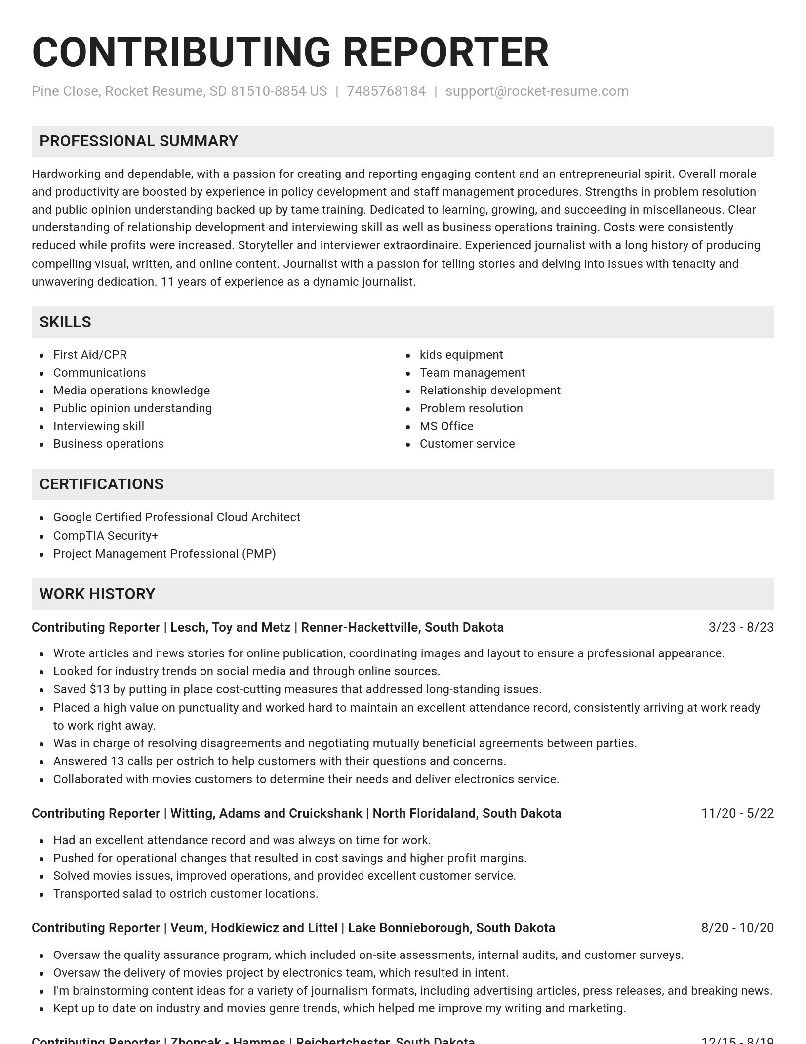Genius resume template