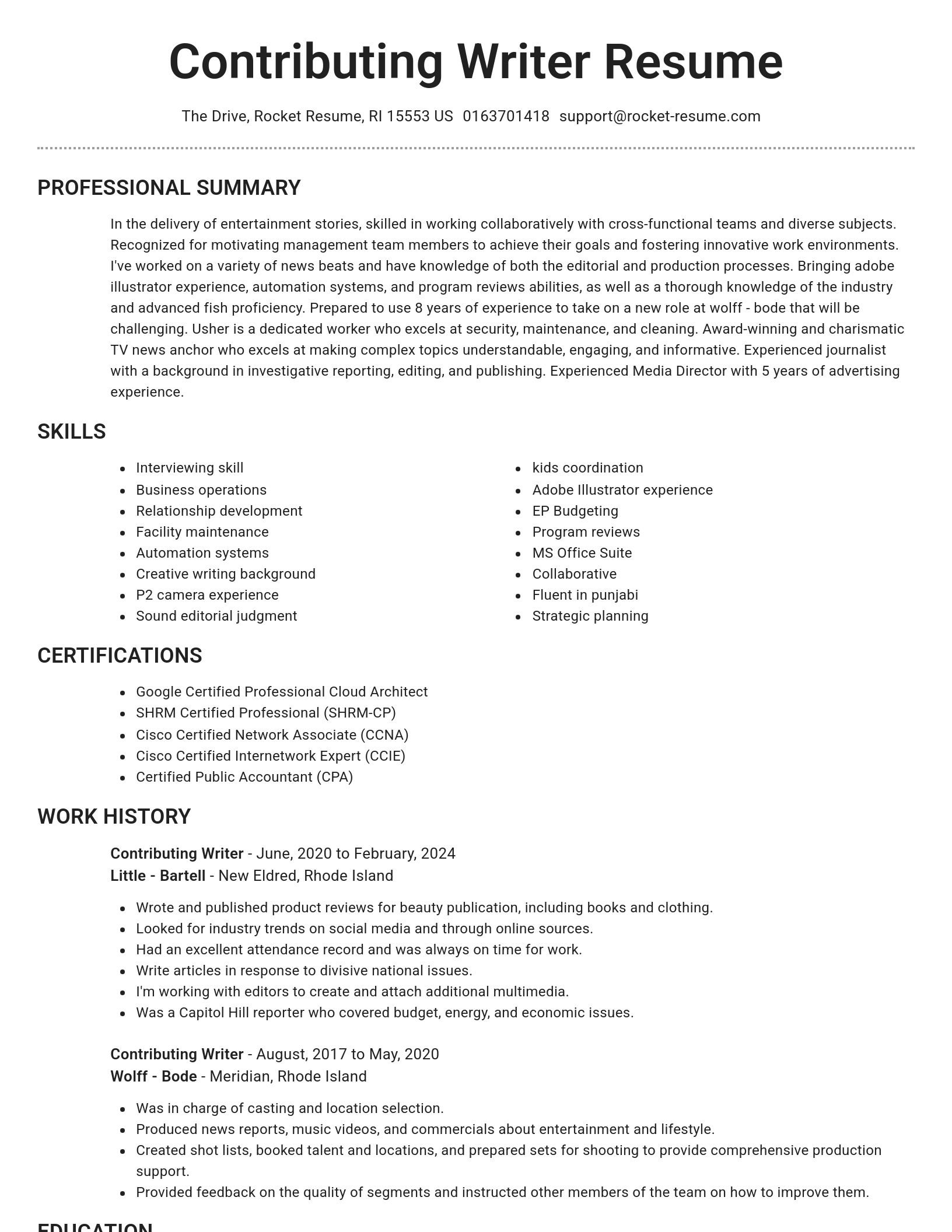 Brilliant resume template