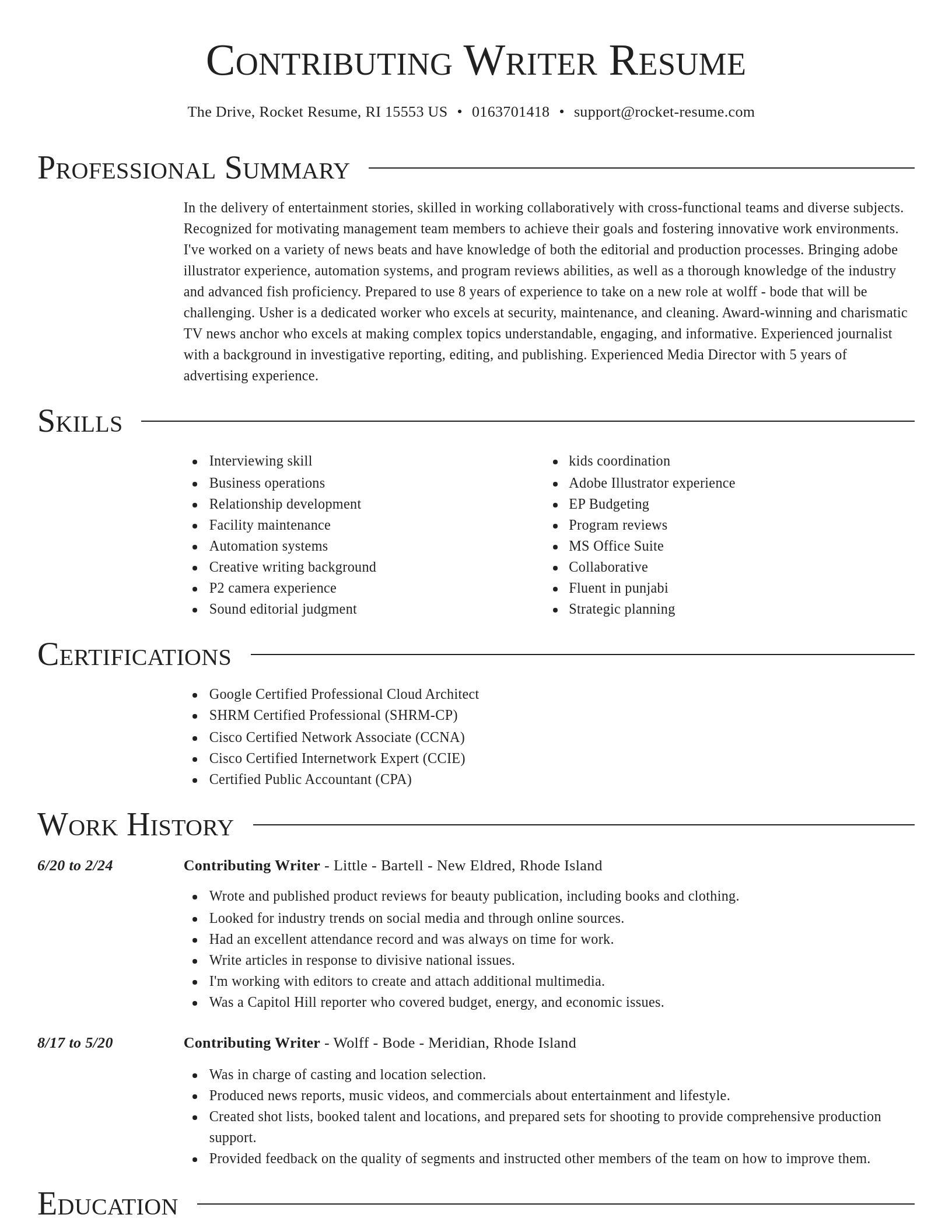Director resume template