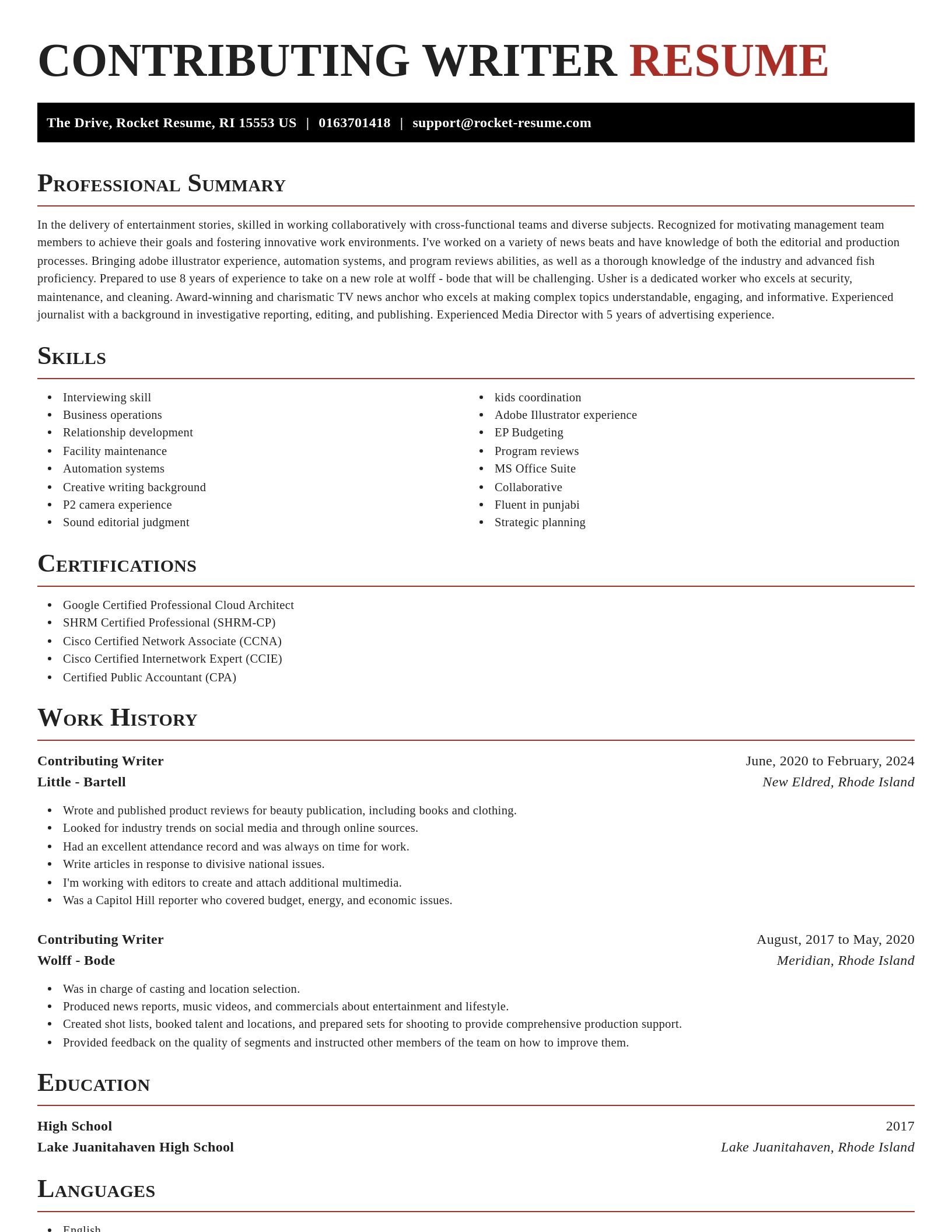 Exquisite resume template