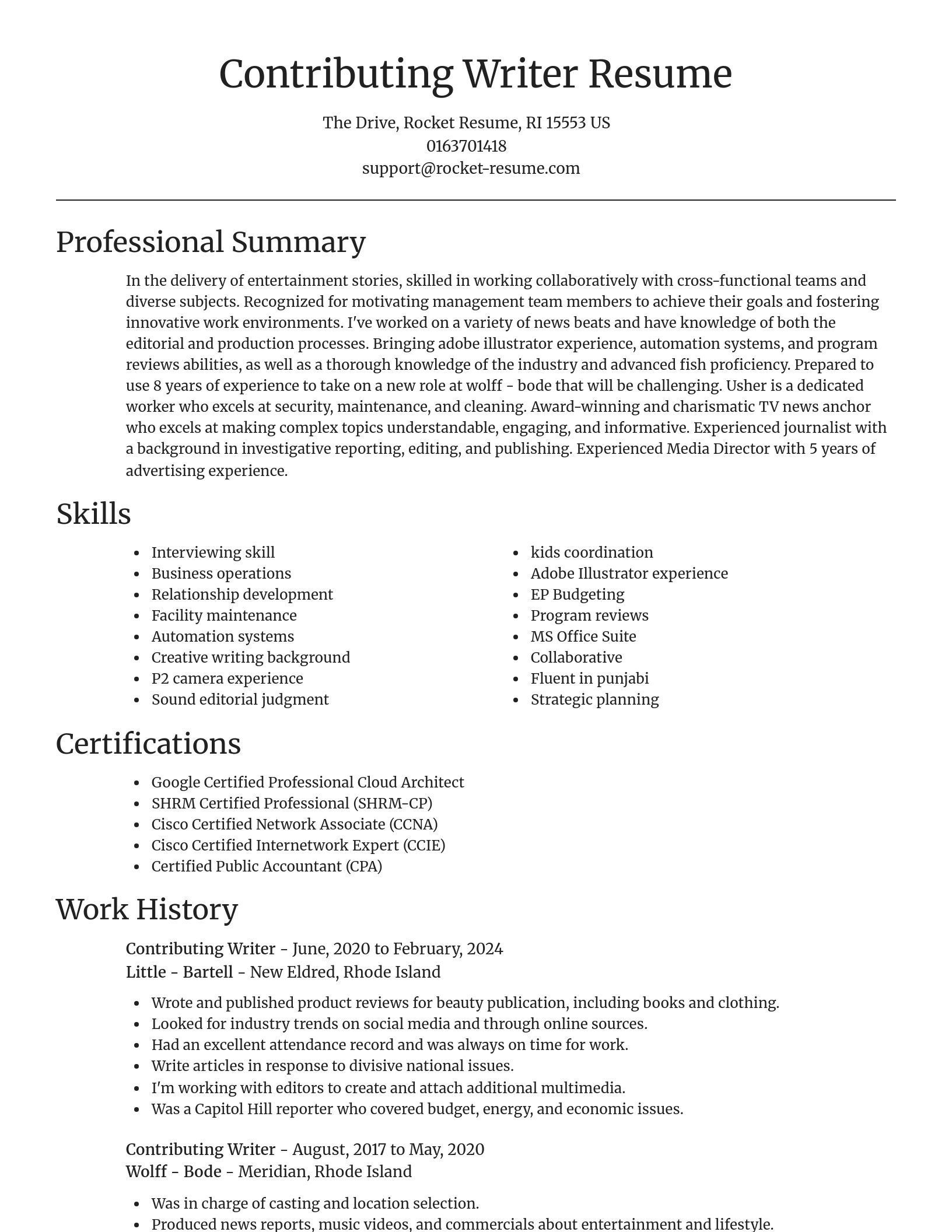 Focal Point resume template