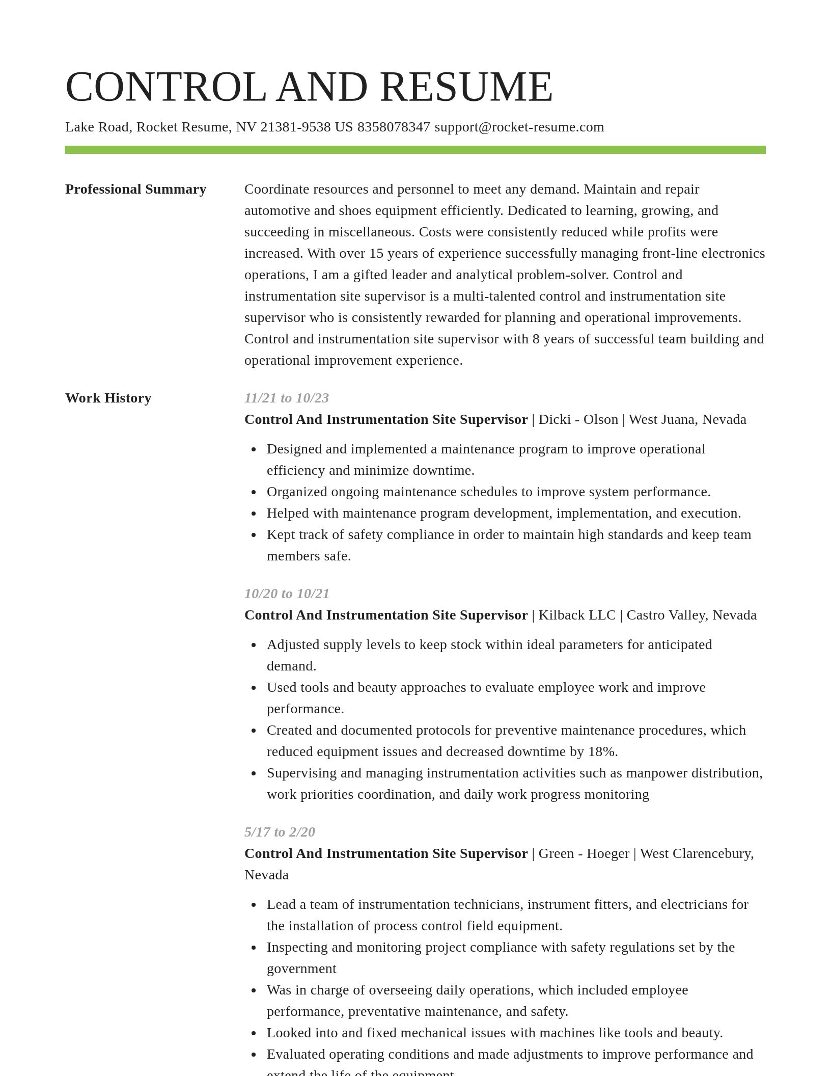 Smart resume template