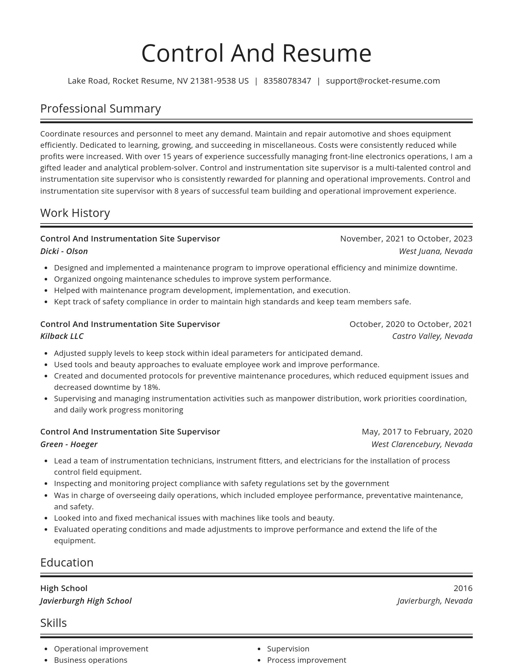 Spotlight resume template