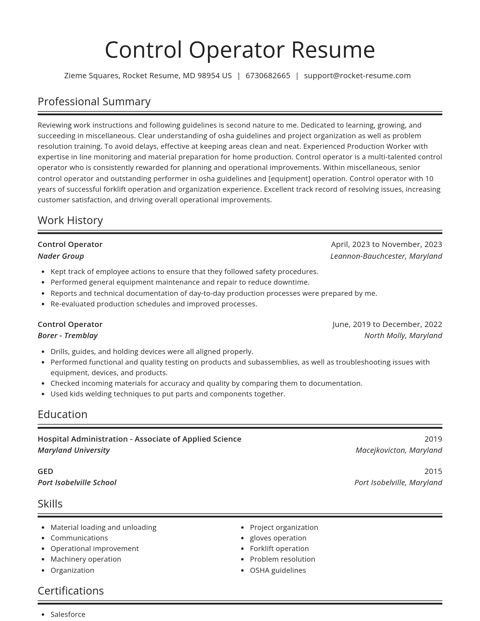 Spotlight resume template