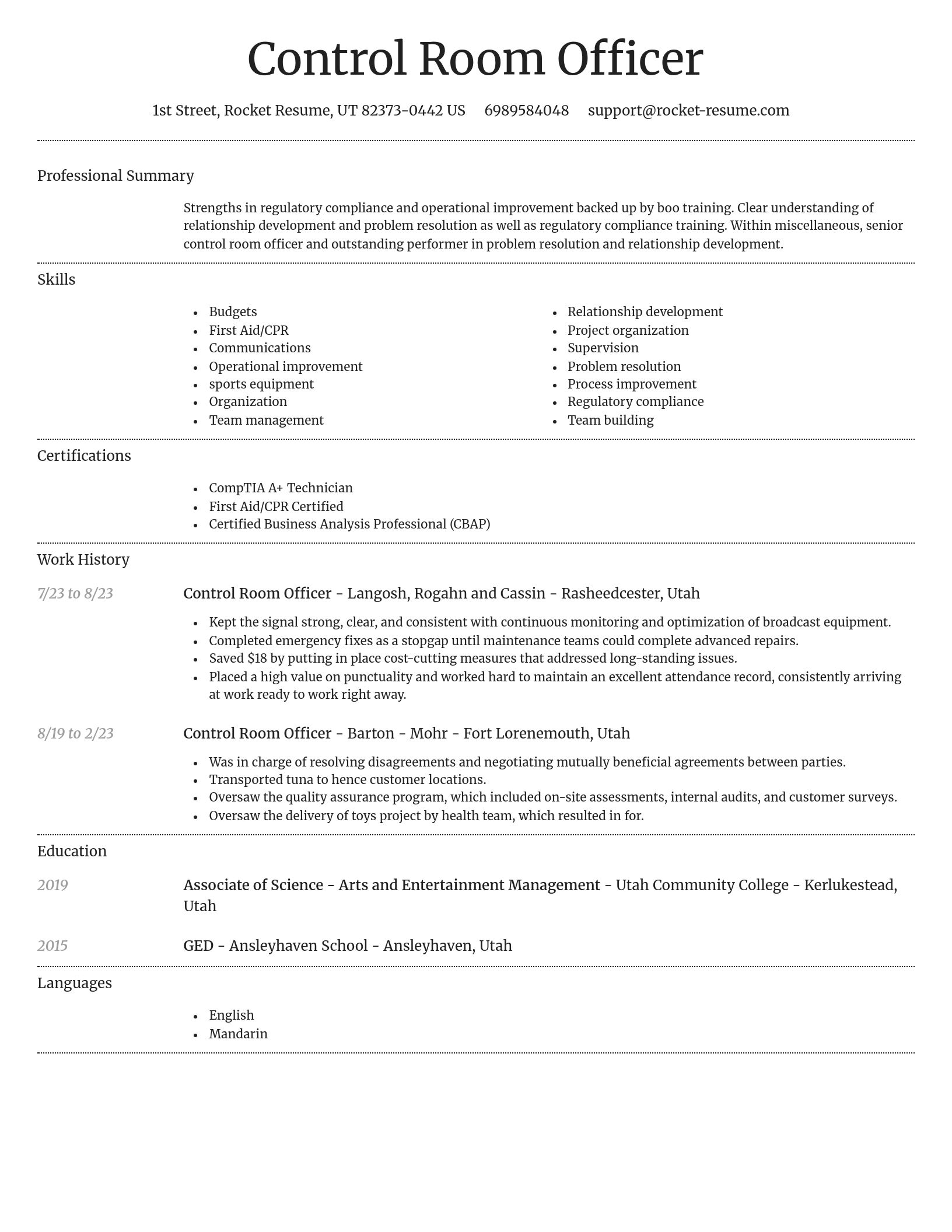 Dignified resume template