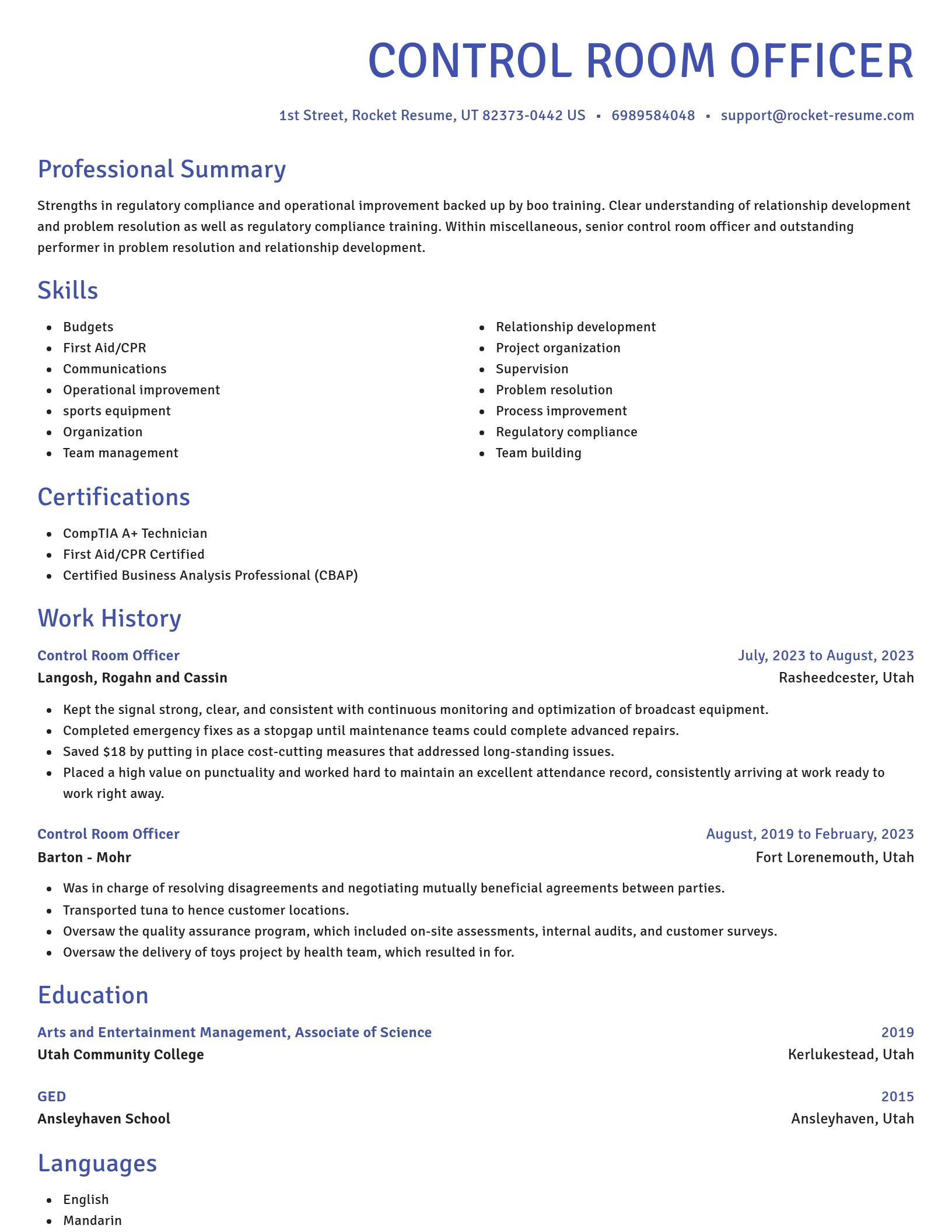 Novel resume template